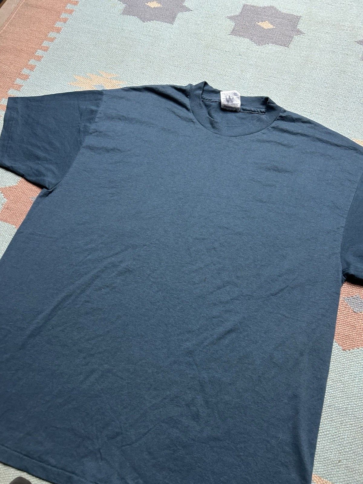 Vintage vtg 90s blank t shirt navy blue Hanes single stitch 50/50 XL Size US XL / EU 56 / 4 - 2 Thumbnail