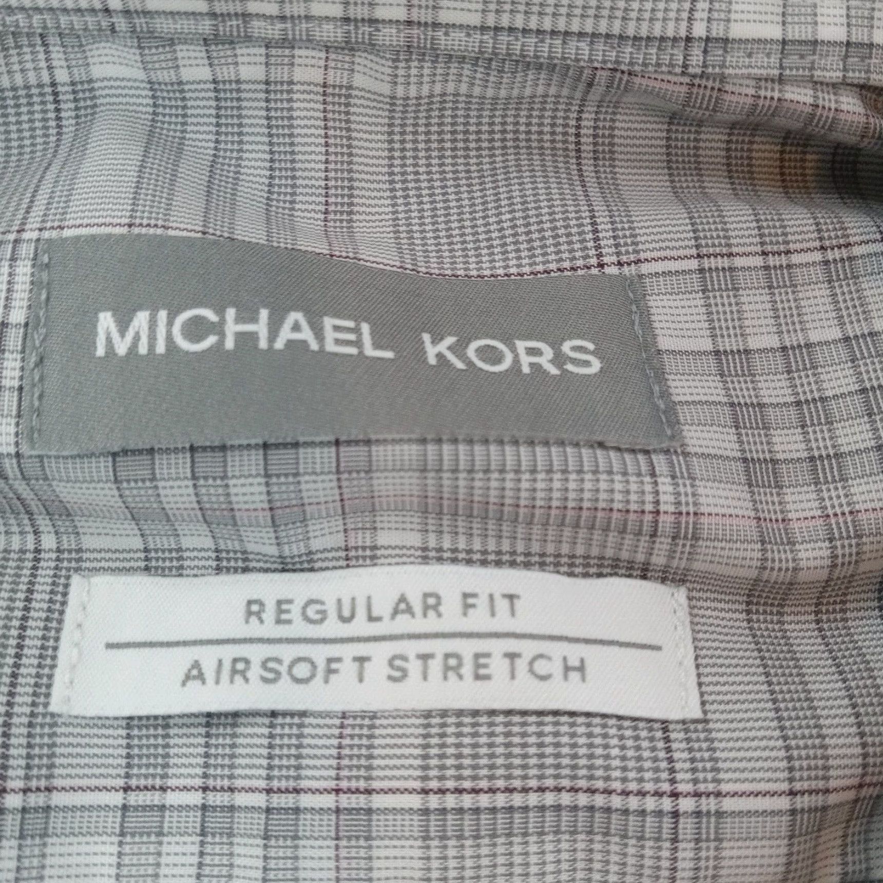 Michael Kors Michael Kors Shirt Mens 15.5-32/33 Gray Plaid Button Up Regular Fit Stretch Shirt Size US L / EU 52-54 / 3 - 5 Thumbnail
