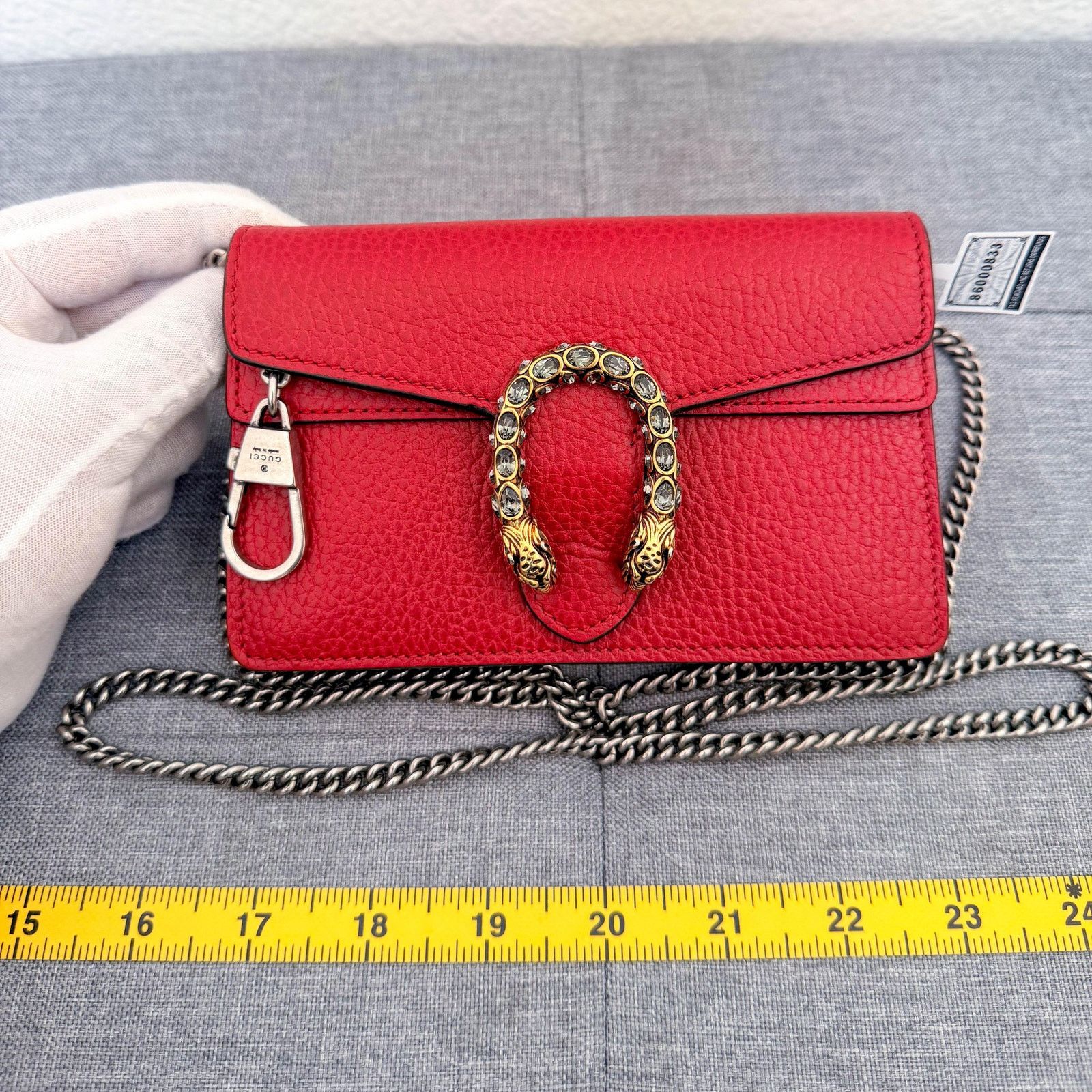 Gucci Authentic Gucci Dionysus Red Leather Chain Bag Tiger Head Size ONE SIZE - 2 Thumbnail