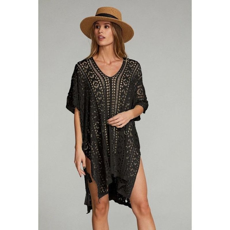 House of Harlow House of Harlow 1960 Crochet Knit Side Tie Swim Cover-Up Size ONE SIZE - 1 Thumbnail