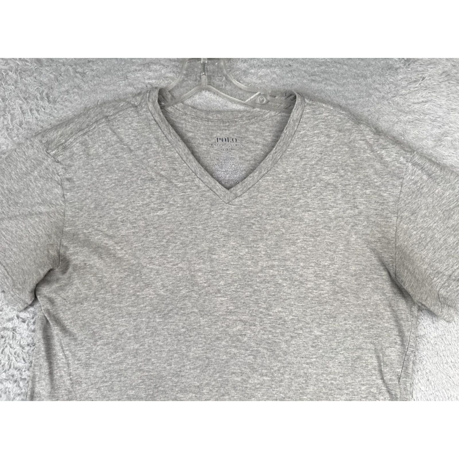 Ralph Lauren Ralph Lauren Slim Fit Shirt Men Large Gray Short Sleeve V-Neck 100% Cotton Jersey Classic Sports Size US L / EU 52-54 / 3 - 4 Thumbnail