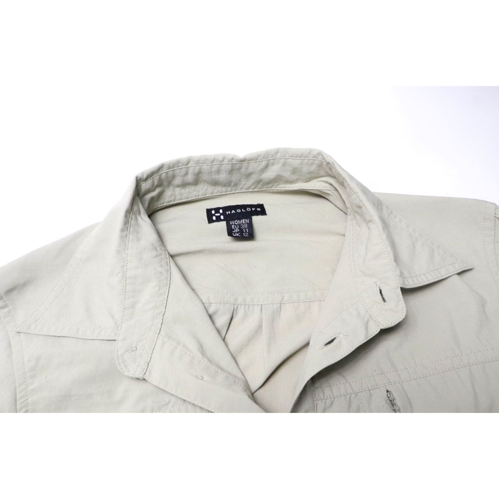 Vintage HAGLOFS Climatic Shirt Women's UK 12 Button Up Spread Collar Zip Pocket Size XL / US 12-14 / IT 48-50 - 4 Thumbnail