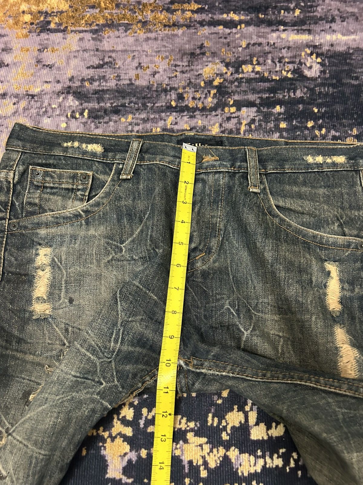 Tornado Mart Kui Mudwash Clawmark Distressed Jeans Size US 36 / EU 52 - 16 Thumbnail
