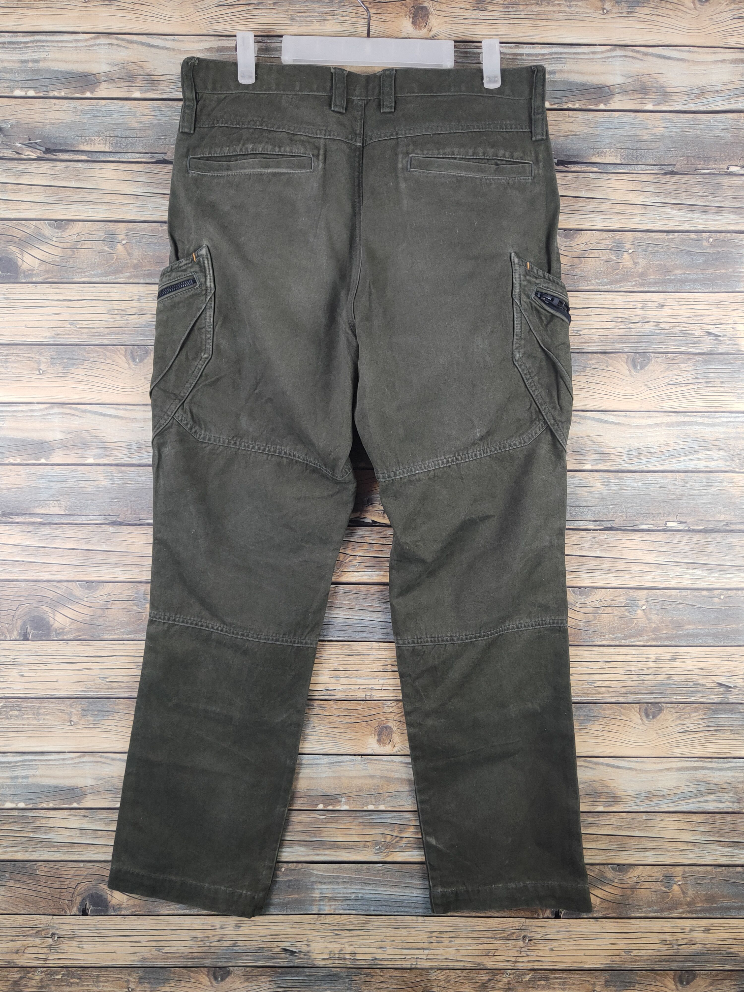 Japanese Brand DL TS Design Dark Olive Multipocket Cargo Pants #46-277T Size US 33 - 9 Thumbnail