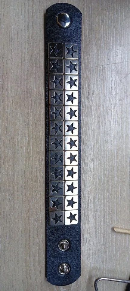 Leather Double Star PU Leather Bracelets Size ONE SIZE - 4 Thumbnail