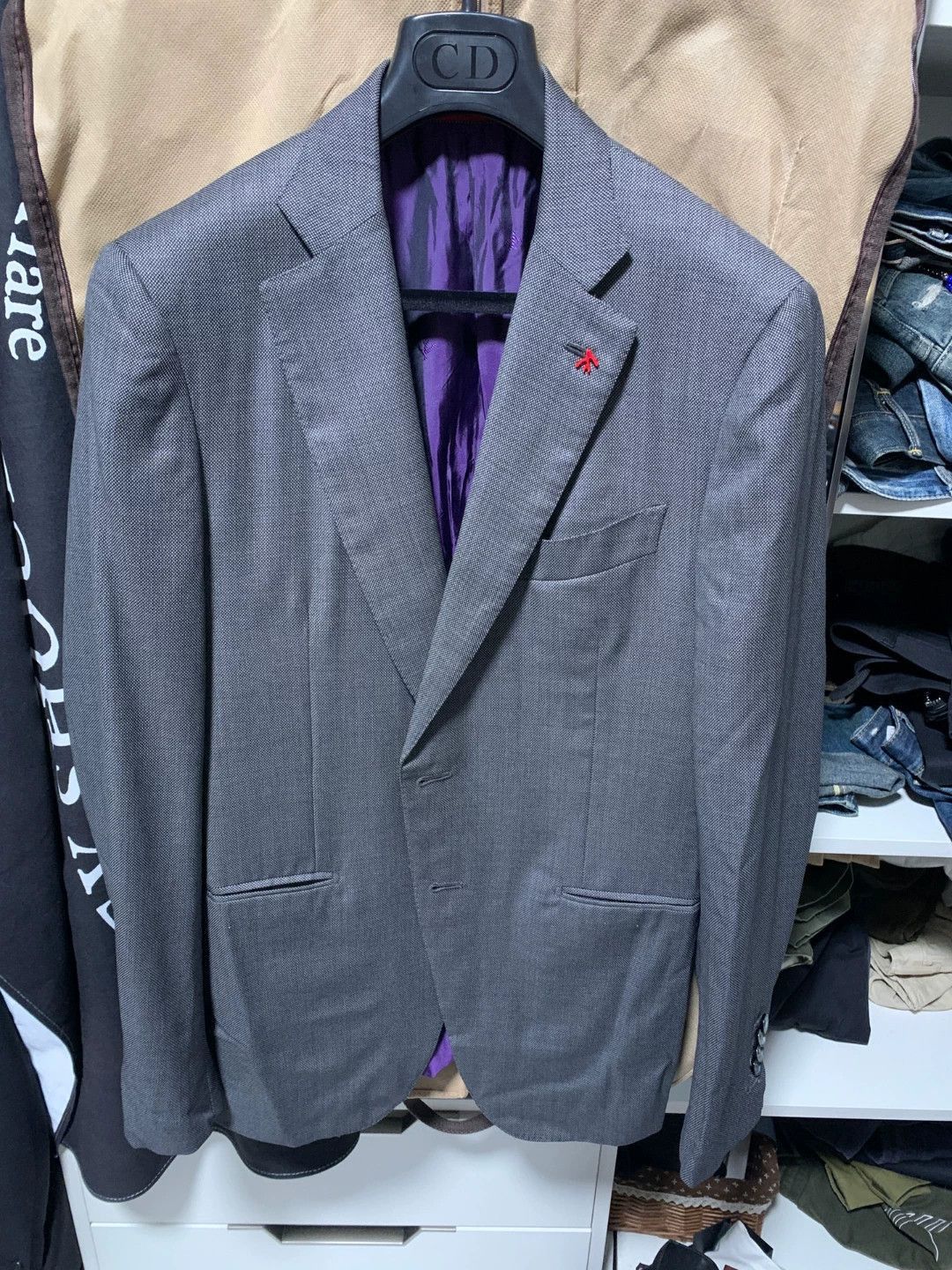 Isaia Gray Formal Suit Jacket Size US M / EU 48-50 / 2 - 1 Thumbnail