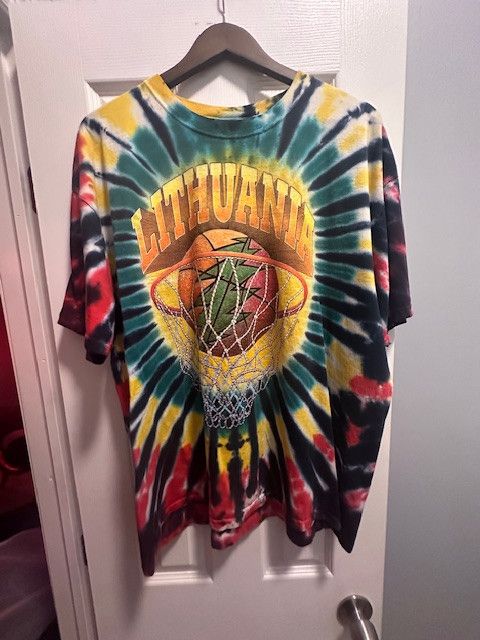 Image of Lithuania Basketball X Grateful Dead Basketball T-Shirt in Tie Dye, Men's (Size XL)