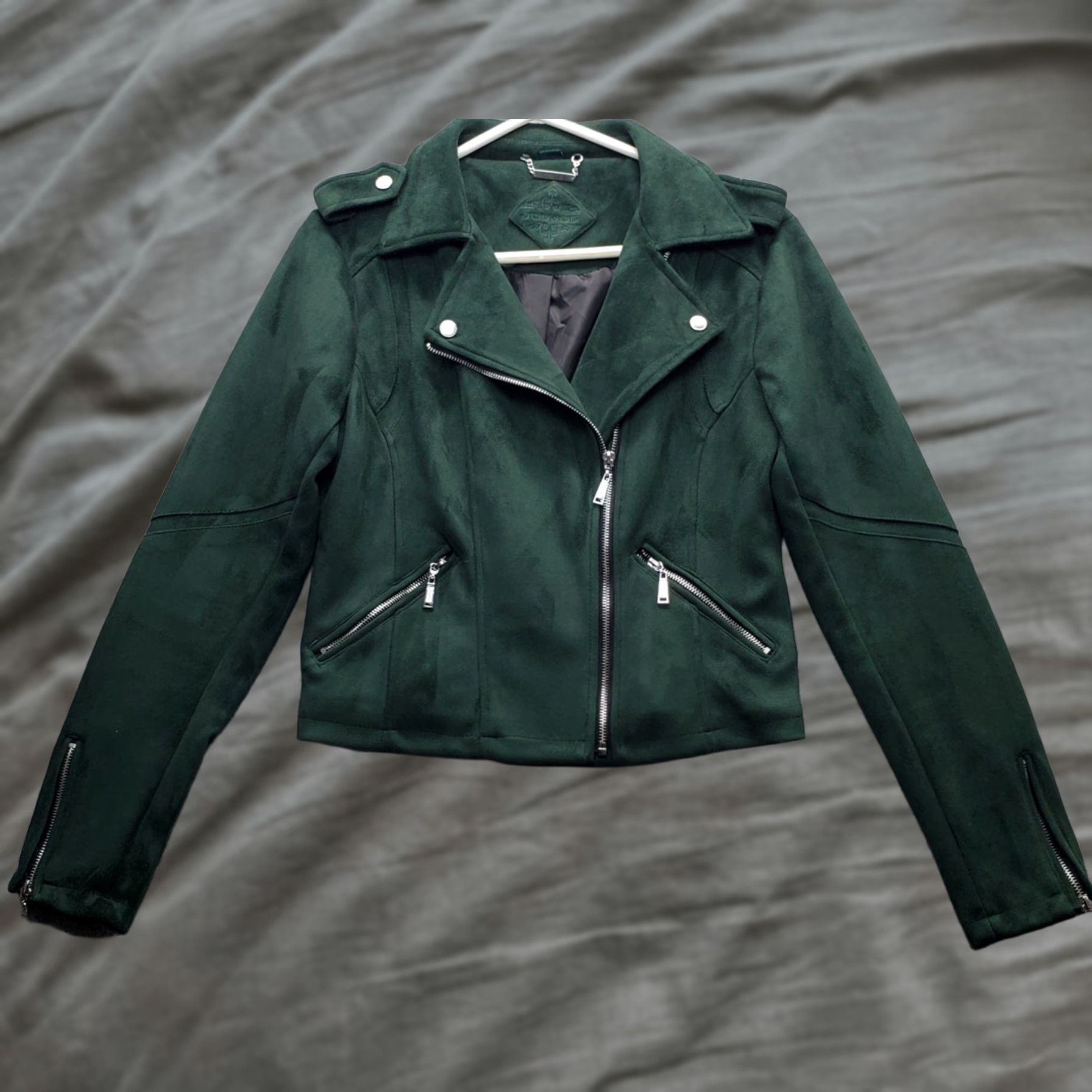 Vintage Joujou Womens Size M Green Vegan Leather Jacket Long Sleeve Full Zip Size M / US 6-8 / IT 42-44 - 1 Thumbnail