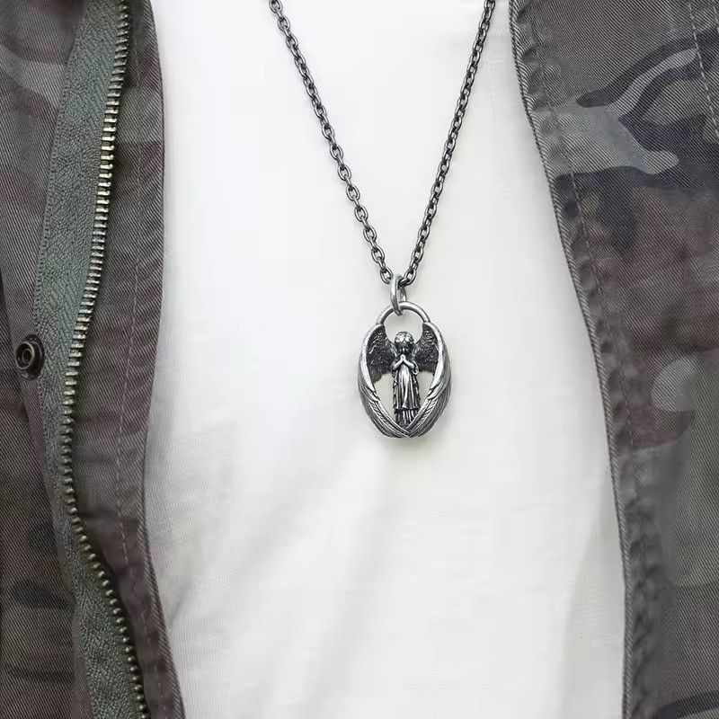 Jewelry Punk Angel Baby Necklace Gothic Chain Size ONE SIZE - 4 Thumbnail