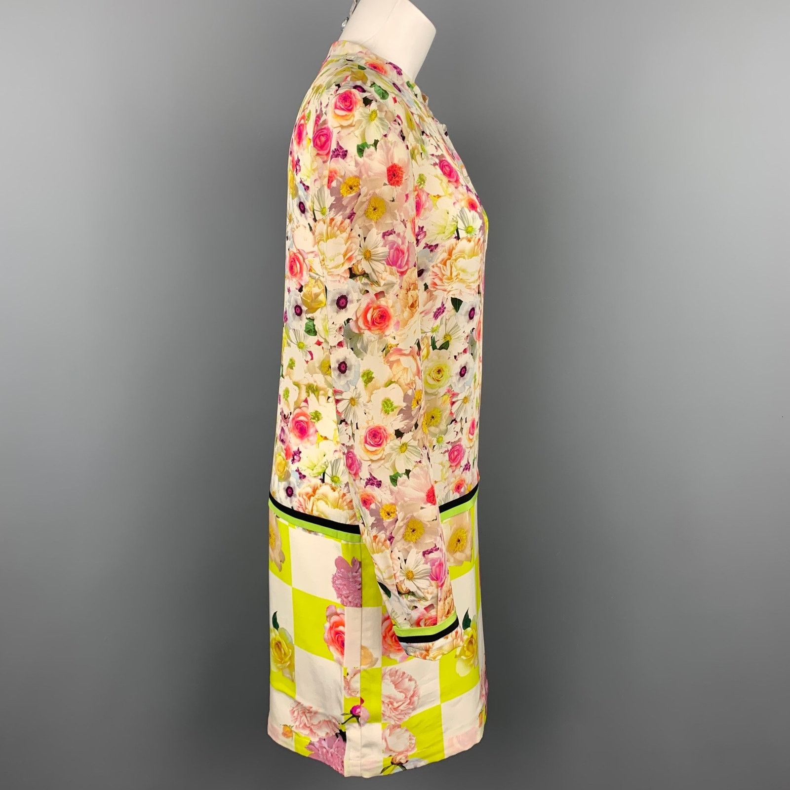 MSGM MSGM Size M Multi-Color Floral Long Sleeve Shift Dress Size M / US 6-8 / IT 42-44 - 2 Thumbnail