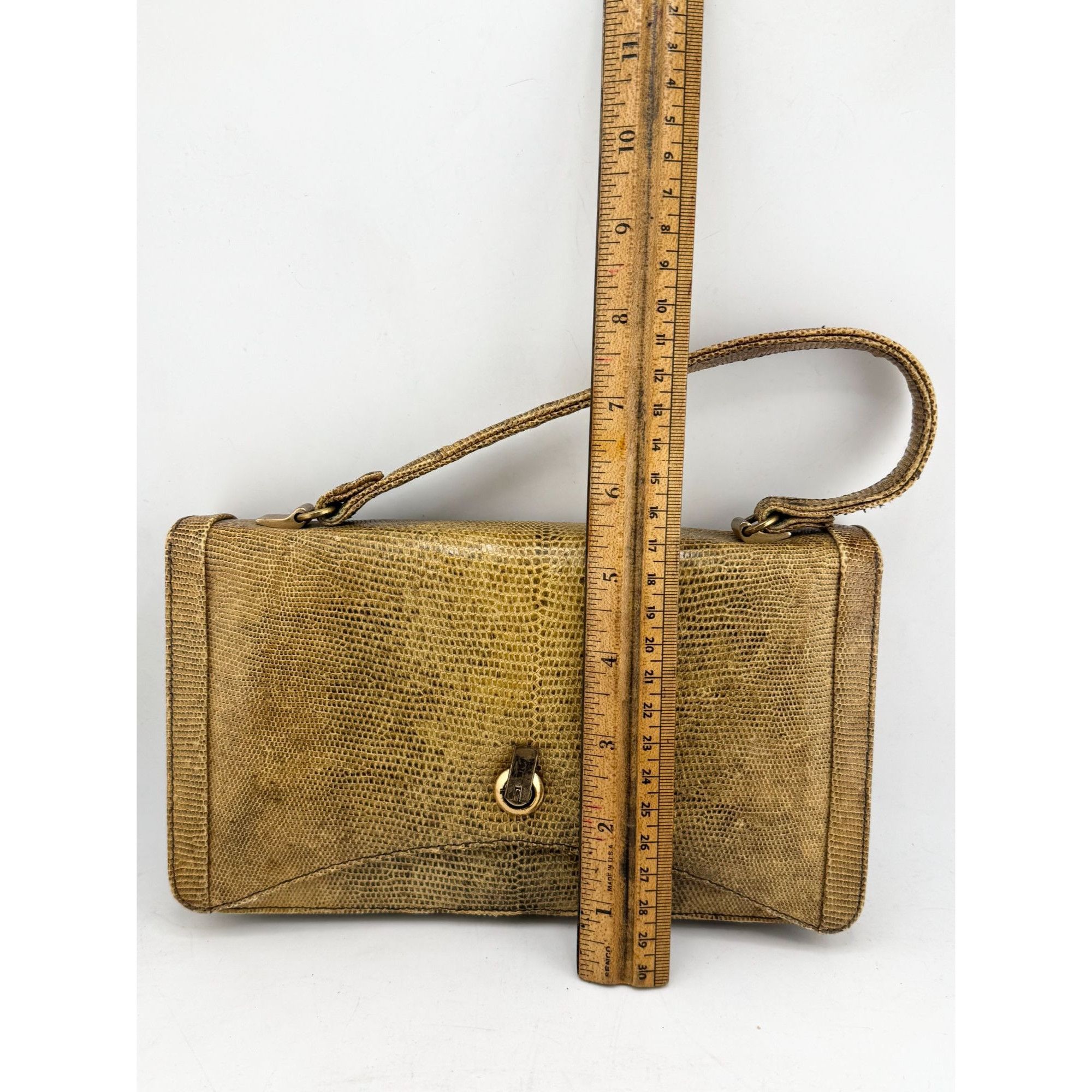 Vintage Vintage snakeskin top handle purse handbag bag Size ONE SIZE - 6 Thumbnail