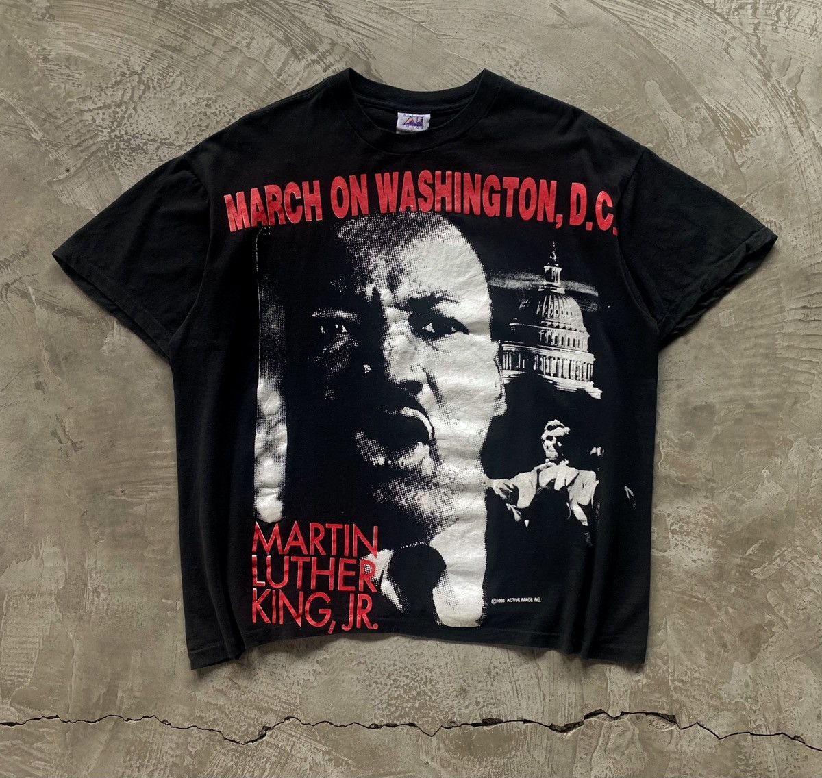 image of Rap Tees x Vintage Martin Luther King 1993 in Black, Men's (Size XL)