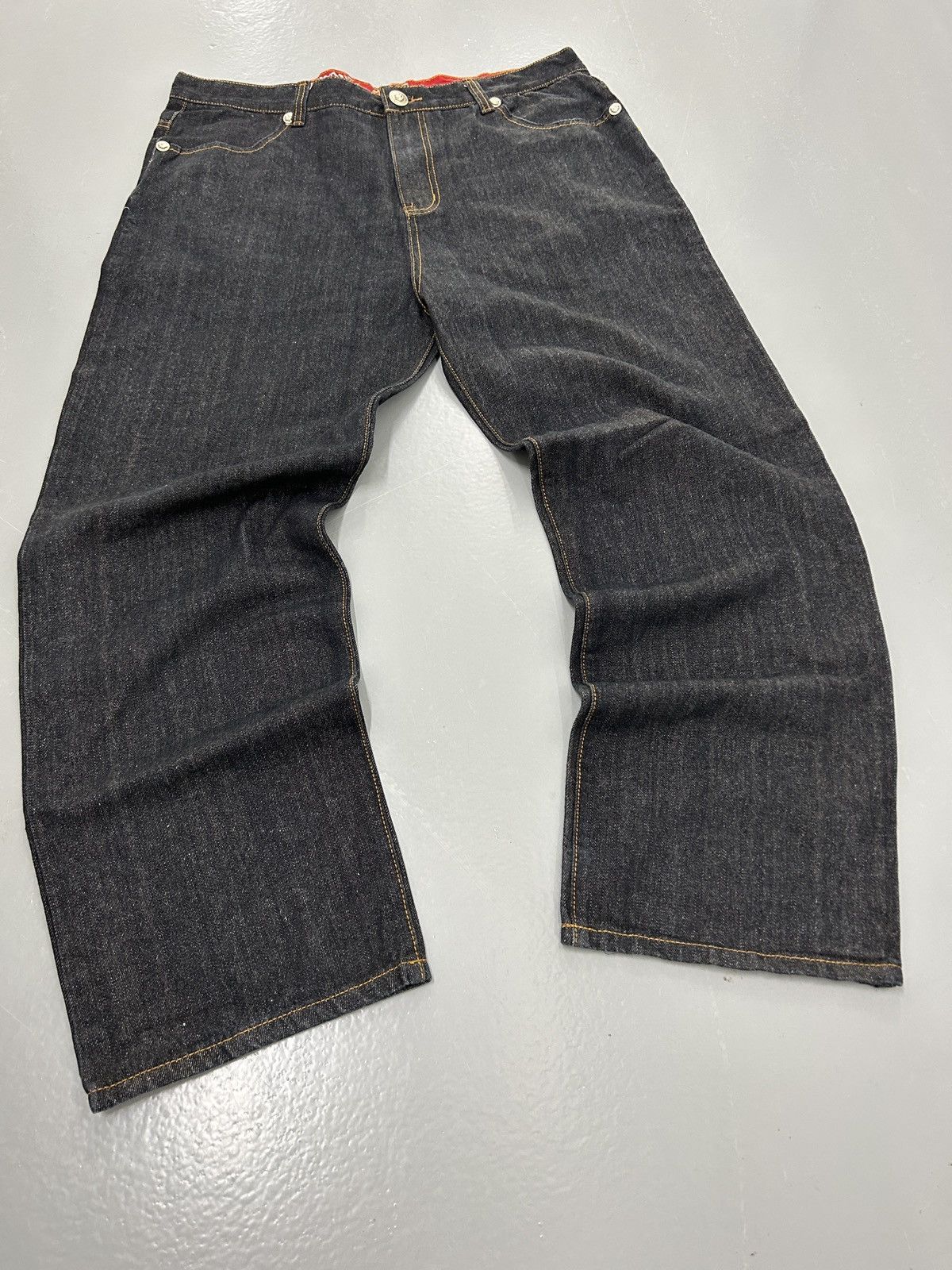Crazy vintage y2k affliction style baggy wing cross jeans