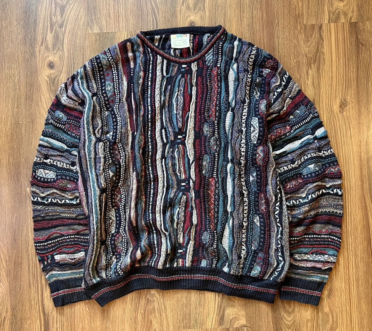 Coogi Rare Coogi 3D Knit / Sweater (Blue/Red/White) Size US L / EU 52-54 / 3 - 1 Thumbnail