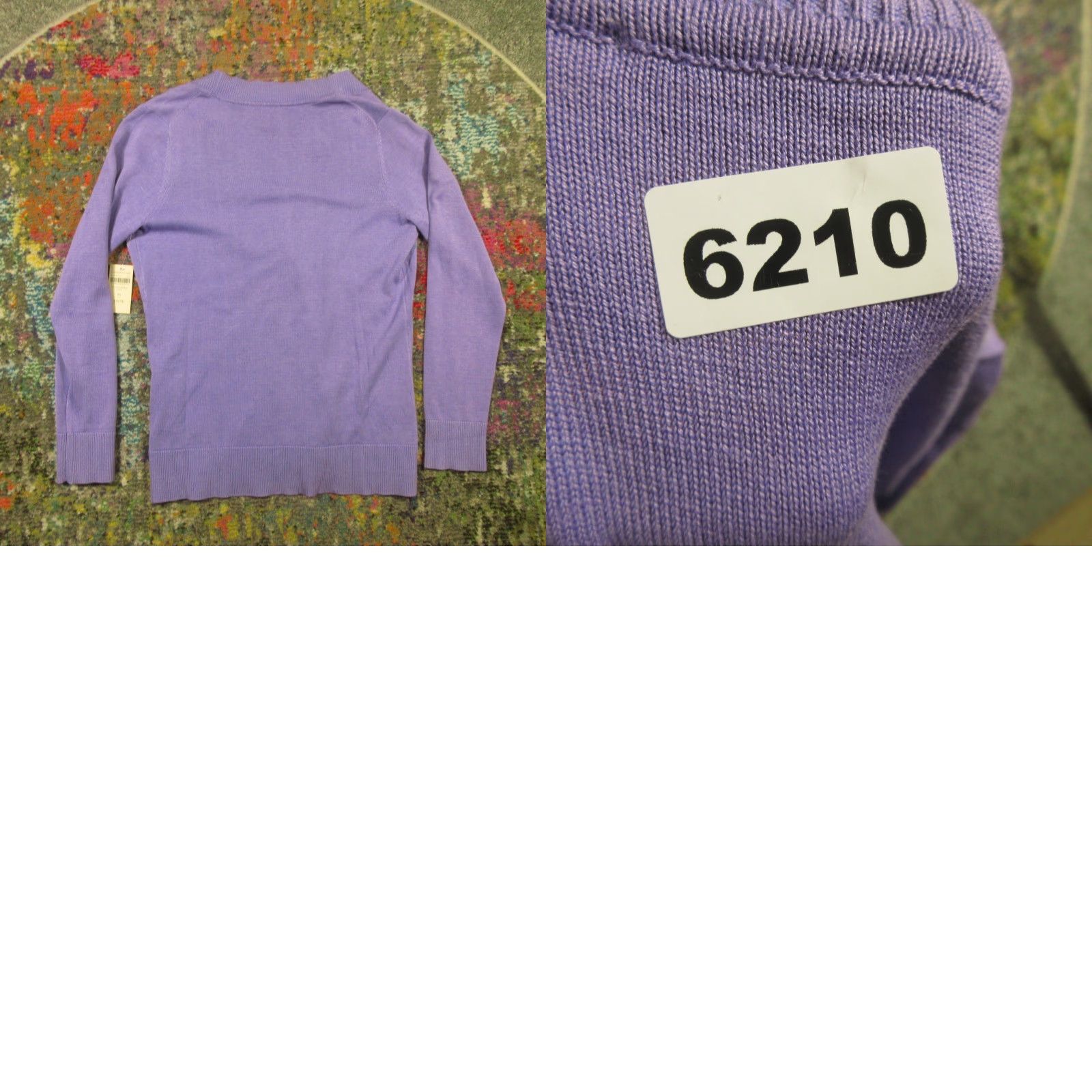 Coldwater Creek Coldwater Creek Cardigan Sweater Womens XS Purple Silk Cotton Button V-Neck Beaded NWT Size XS / US 0-2 / IT 36-38 - 8 Thumbnail