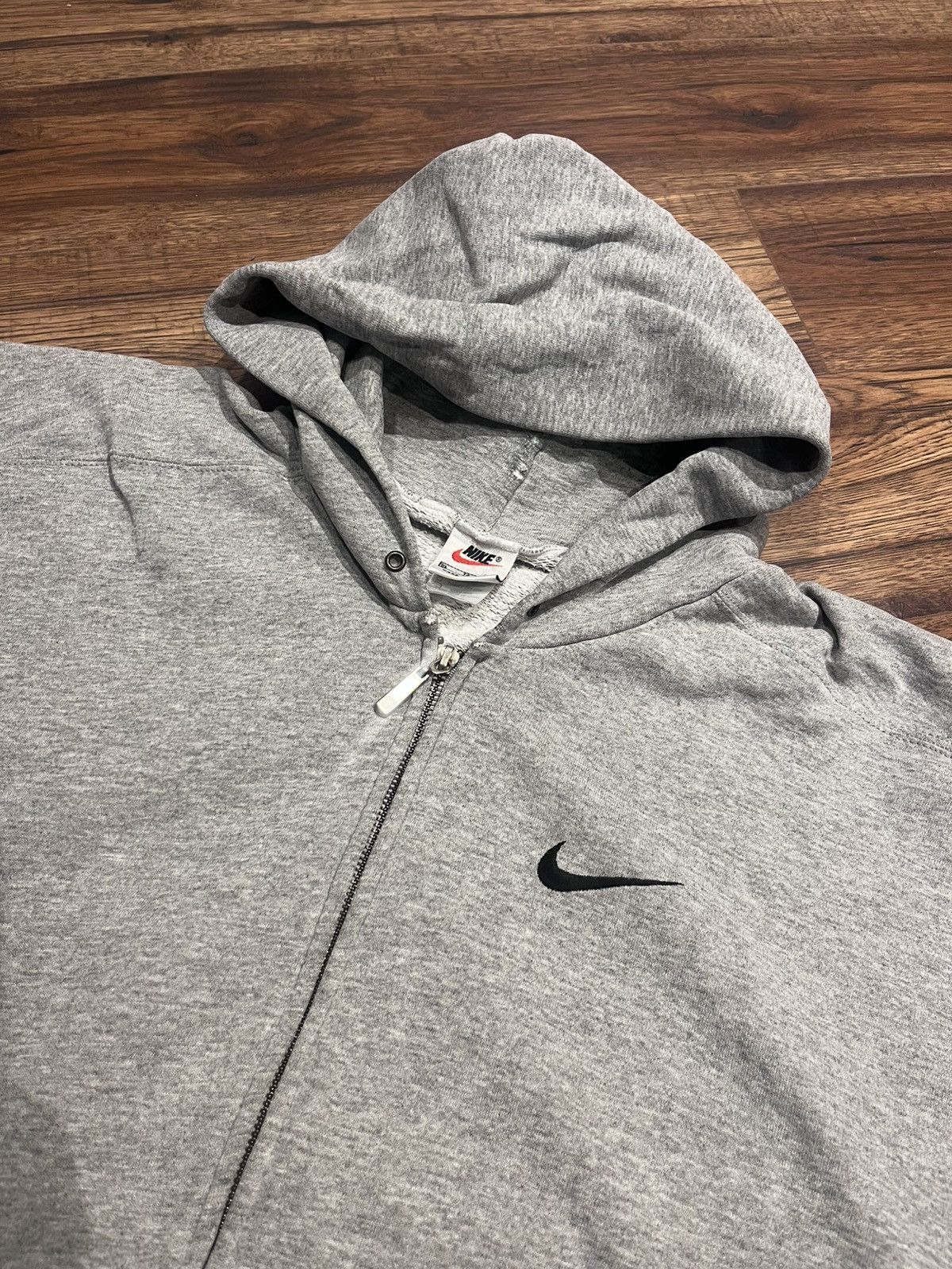 Nike Vintage Nike 90’s Gray Hoodie Cutoff Full Zip Hooded Sweater Size US XL / EU 56 / 4 - 2 Thumbnail