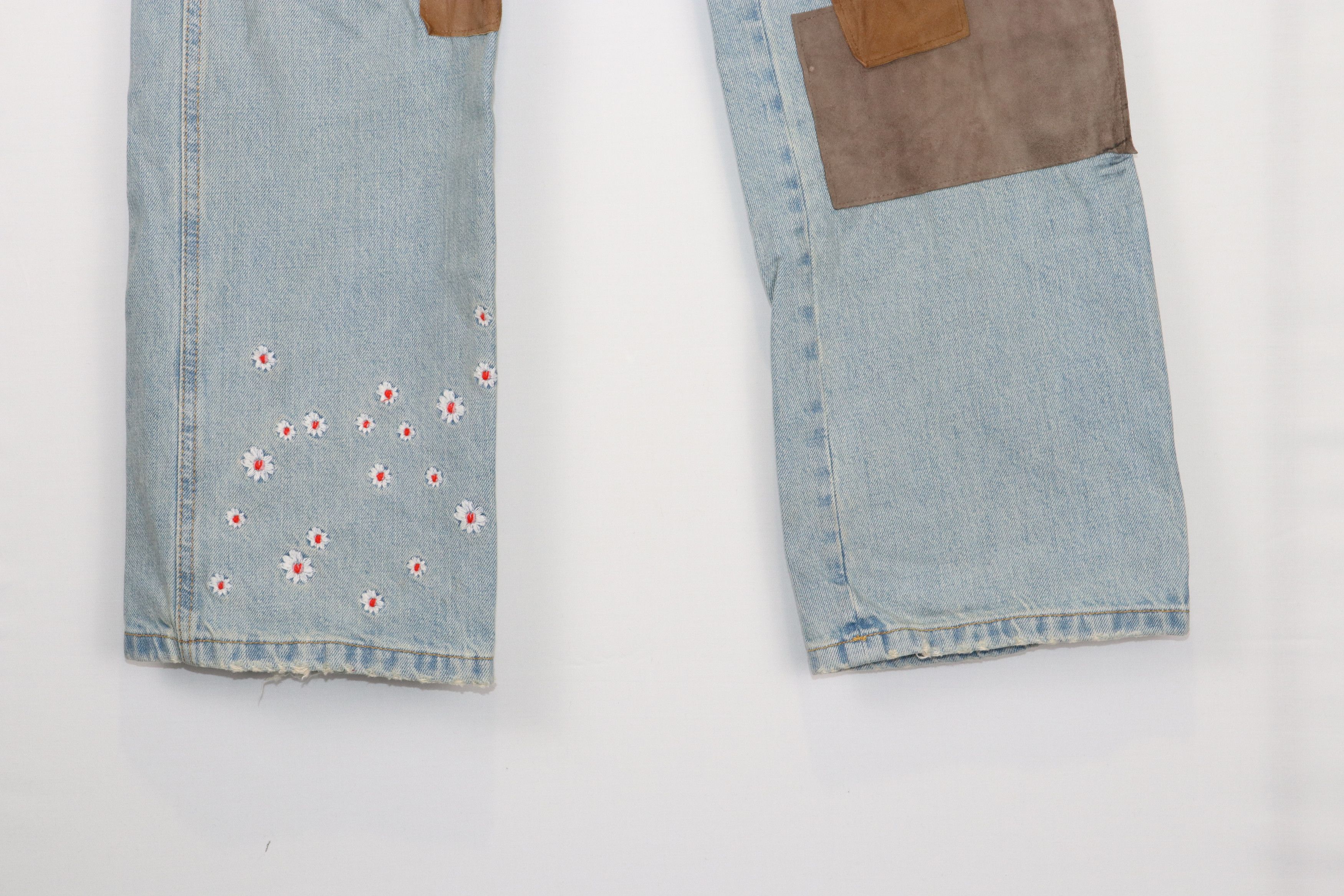 ERL o1rshd Suede Patched Floral Denim in Multicolor Size US 34 / EU 50 - 5 Thumbnail