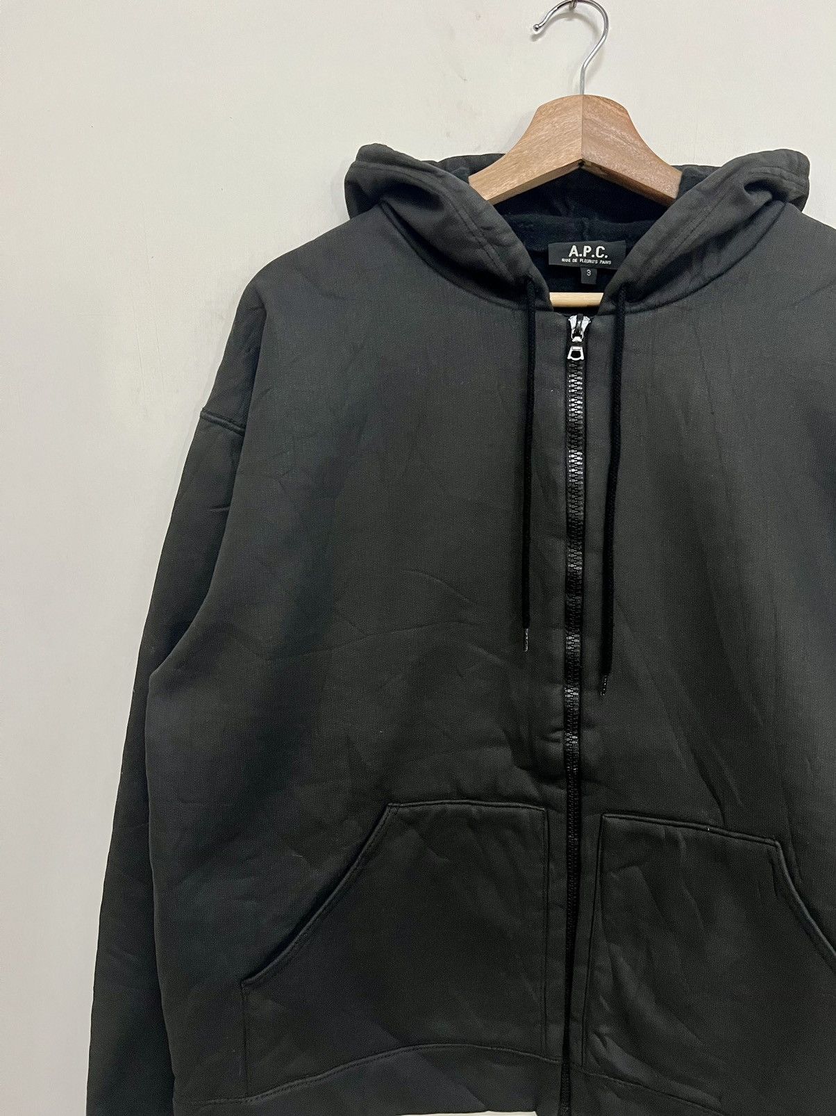 A.P.C. A.P.C BLACK WAX HOODIE SWEATSHIRT Size US L / EU 52-54 / 3 - 2 Thumbnail