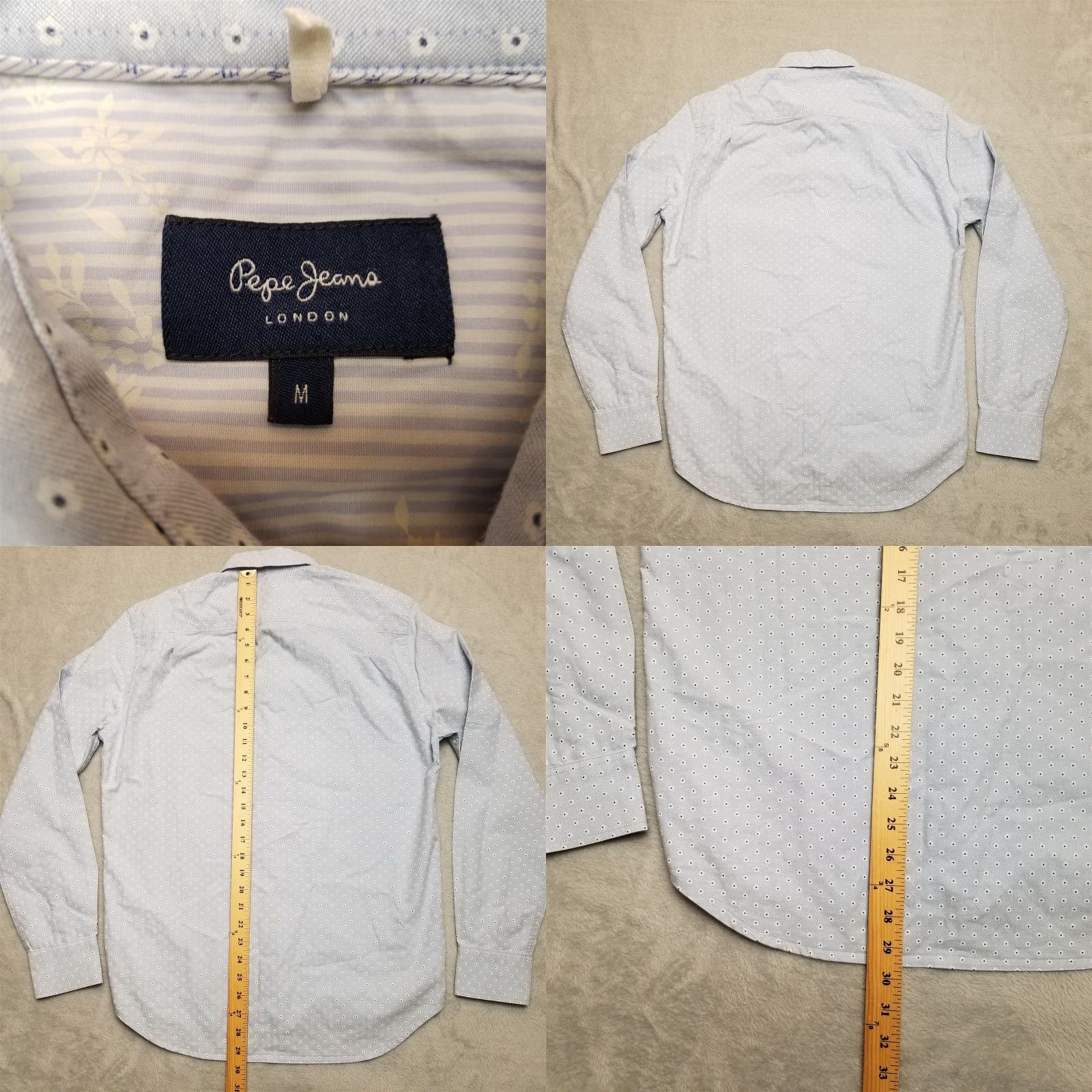 Pepe Jeans Pepe Jeans Shirt Mens M Blue Geometric Button-Down Long Sleeve Casual London Size US M / EU 48-50 / 2 - 9 Thumbnail