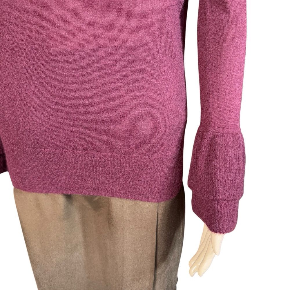 J.Crew J.Crew Cashmere Boatneck Ruffle-Sleeve Burgundy Sweater Siz Size S / US 4 / IT 40 - 9 Thumbnail