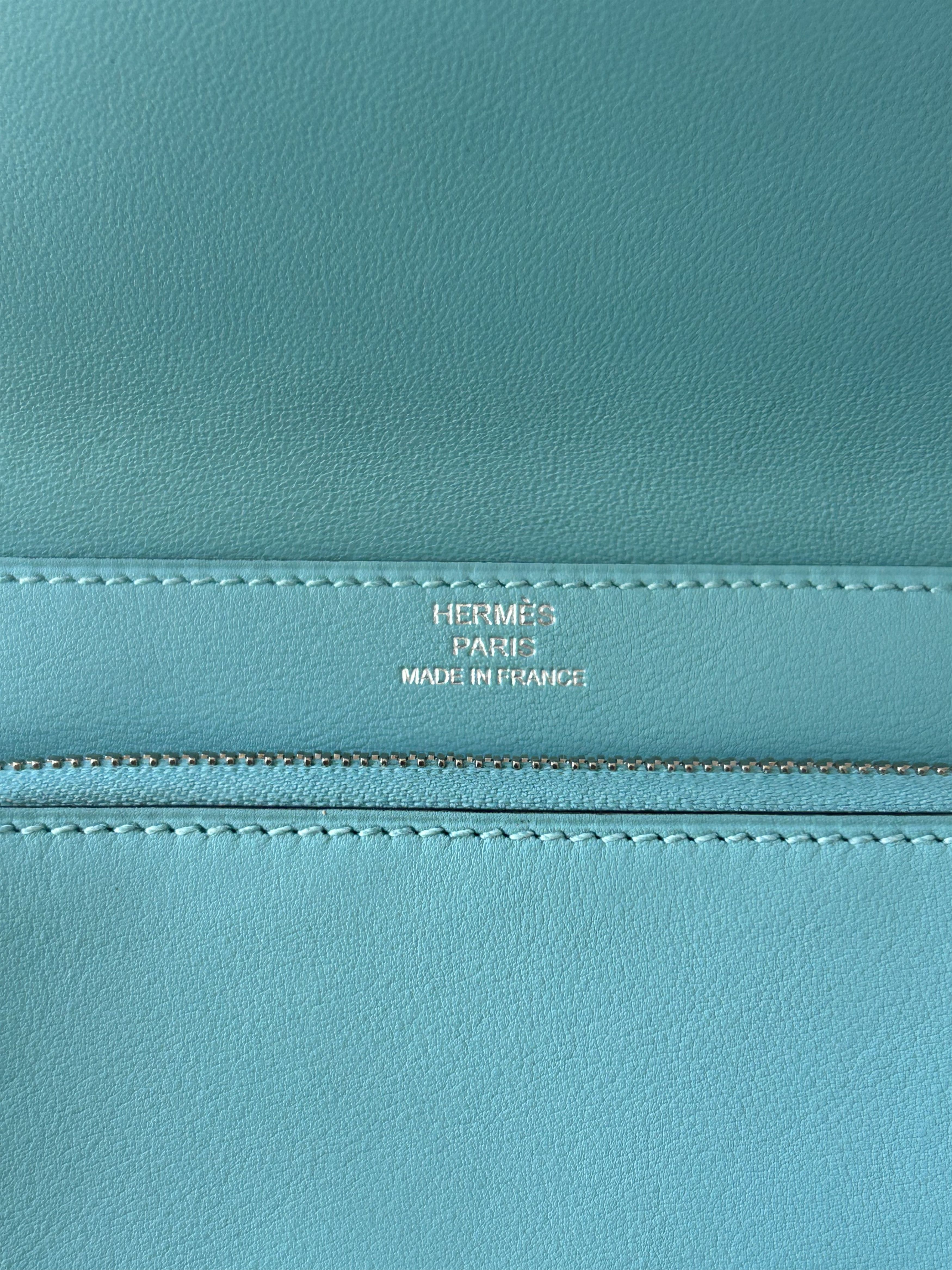 Hermes Hermes Blue Swift & Palladium Hardware Compact Dogon Wallet Size ONE SIZE - 3 Thumbnail