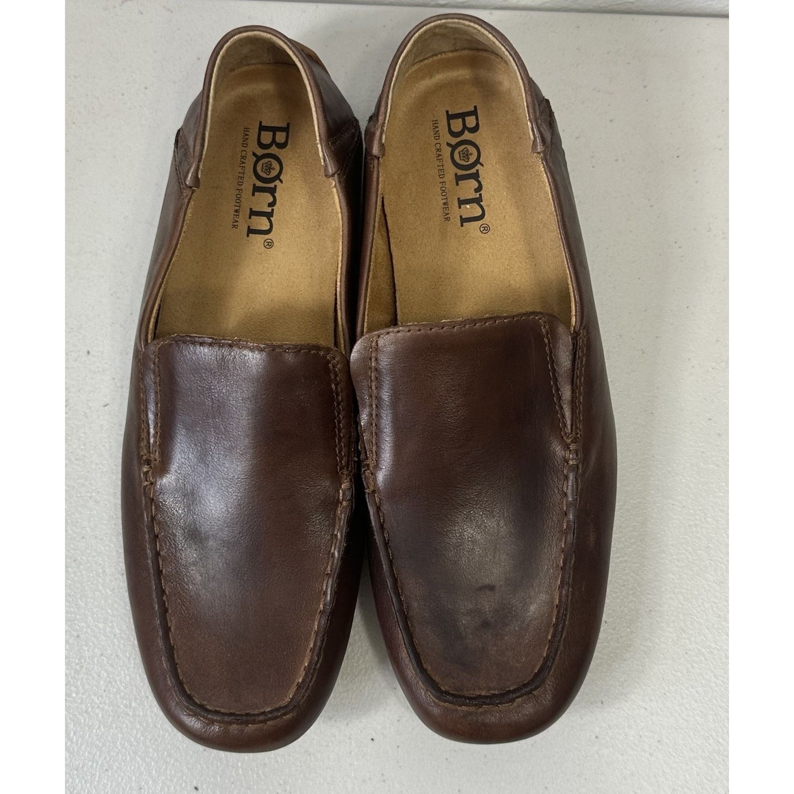 Born Born Allen Mens 8M Slip On Leather Driving Shoes Moccasin Size US 8 / EU 41 - 1 Thumbnail
