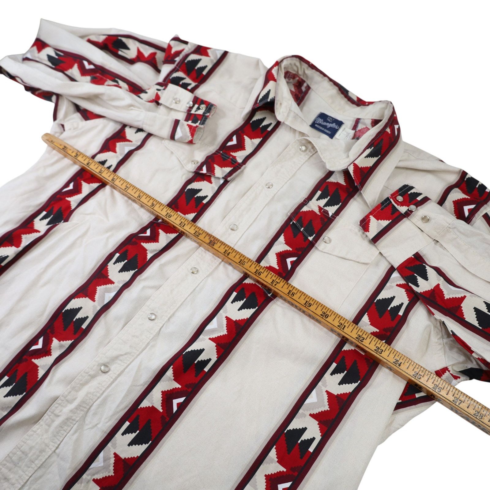 Vintage × Wrangler Vintage Wrangler Aztec Pearl Snap Down Southwestern Shirt Size US XXL / EU 58 / 5 - 7 Thumbnail