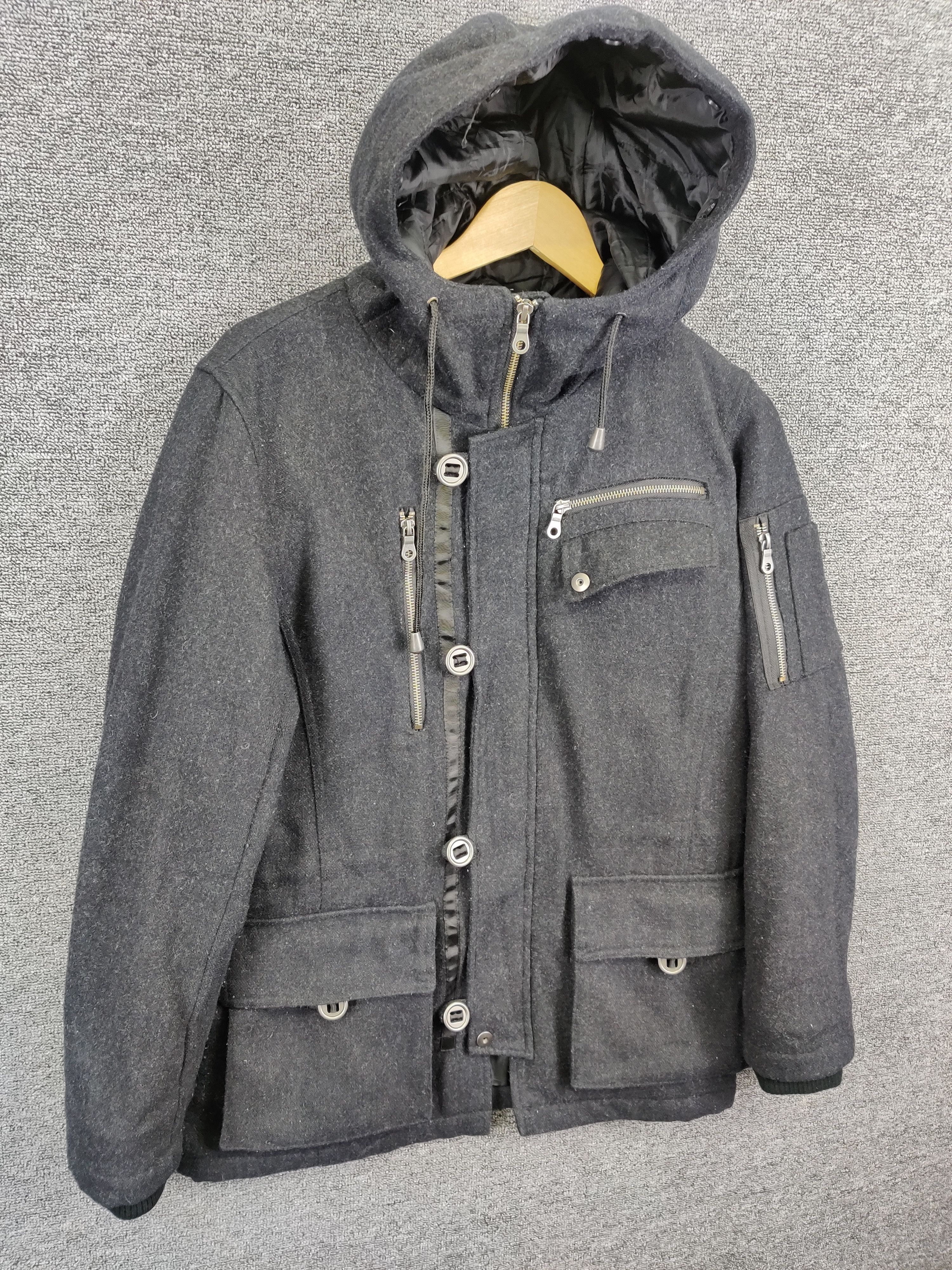 Mossimo Vintage Mossimo Wool Coat Hooded Jacket Size US M / EU 48-50 / 2 - 5 Thumbnail