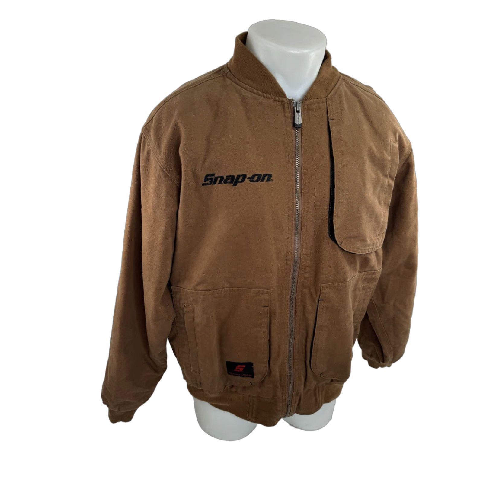 Vintage SNAP ON - Limited Edition Zip Canvas Embroidered L Work Jacket Mens Brown 90s Tools Patch Embroidered Zip Jacket Size US L / EU 52-54 / 3 - 1 Thumbnail