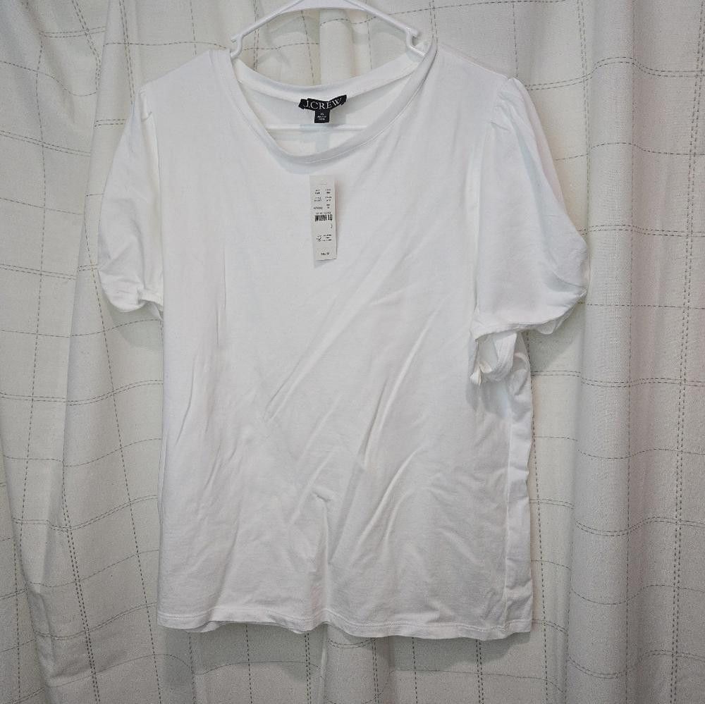 J.Crew J Crew Broken-in Jersey Puff-Sleeve T-shirt Size XL / US 12-14 / IT 48-50 - 3 Thumbnail