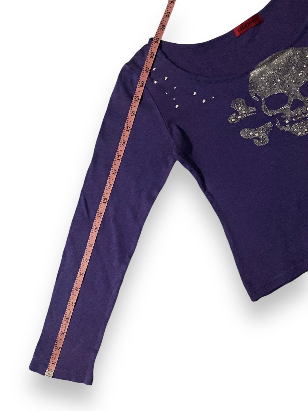 Japanese Brand CHAP - 02 JAPAN DIAMOND SKULL PUNK CROP LONGSLEEVE TEE Size S / US 4 / IT 40 - 8 Thumbnail