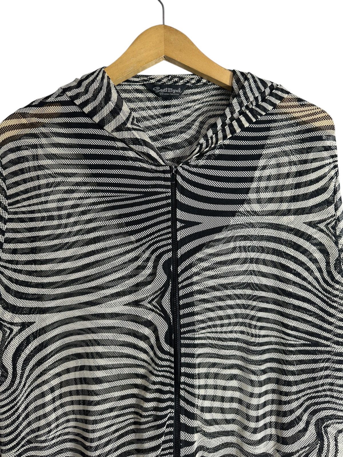 If Six Was Nine Cyber Zebras Transparent Hoodie Japan Issey Yohji Style Size US L / EU 52-54 / 3 - 6 Thumbnail