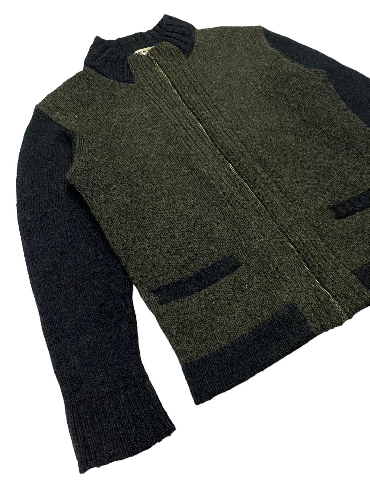 Issey Miyake Issey Miyake Tow Tones Knitted Full Zip Sweater Size US M / EU 48-50 / 2 - 20 Thumbnail