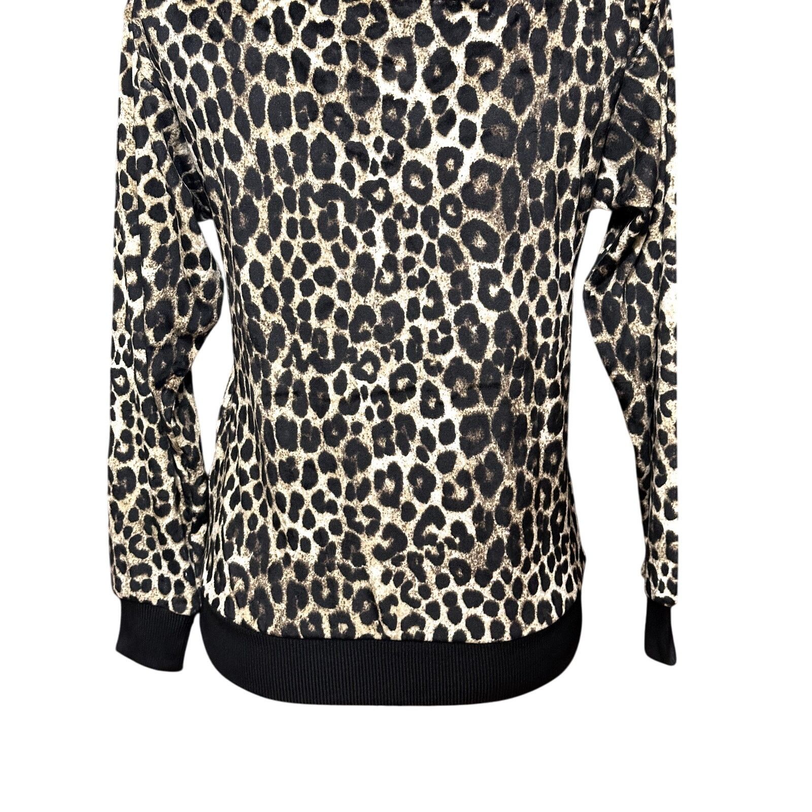 Michael Kors Michael Kors Top Velour Cheetah Print Black/Brown XXS NWT Size XXS / US 00 / IT 34 - 8 Thumbnail