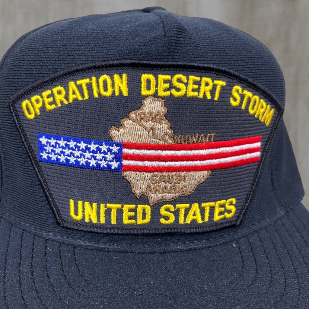 Vintage VINTAGE Eagle Crest Hat Cap Snapback United States 90s Military Army Blue Cotton Polyester Knit Adjustable One Size Men Size ONE SIZE - 1 Thumbnail