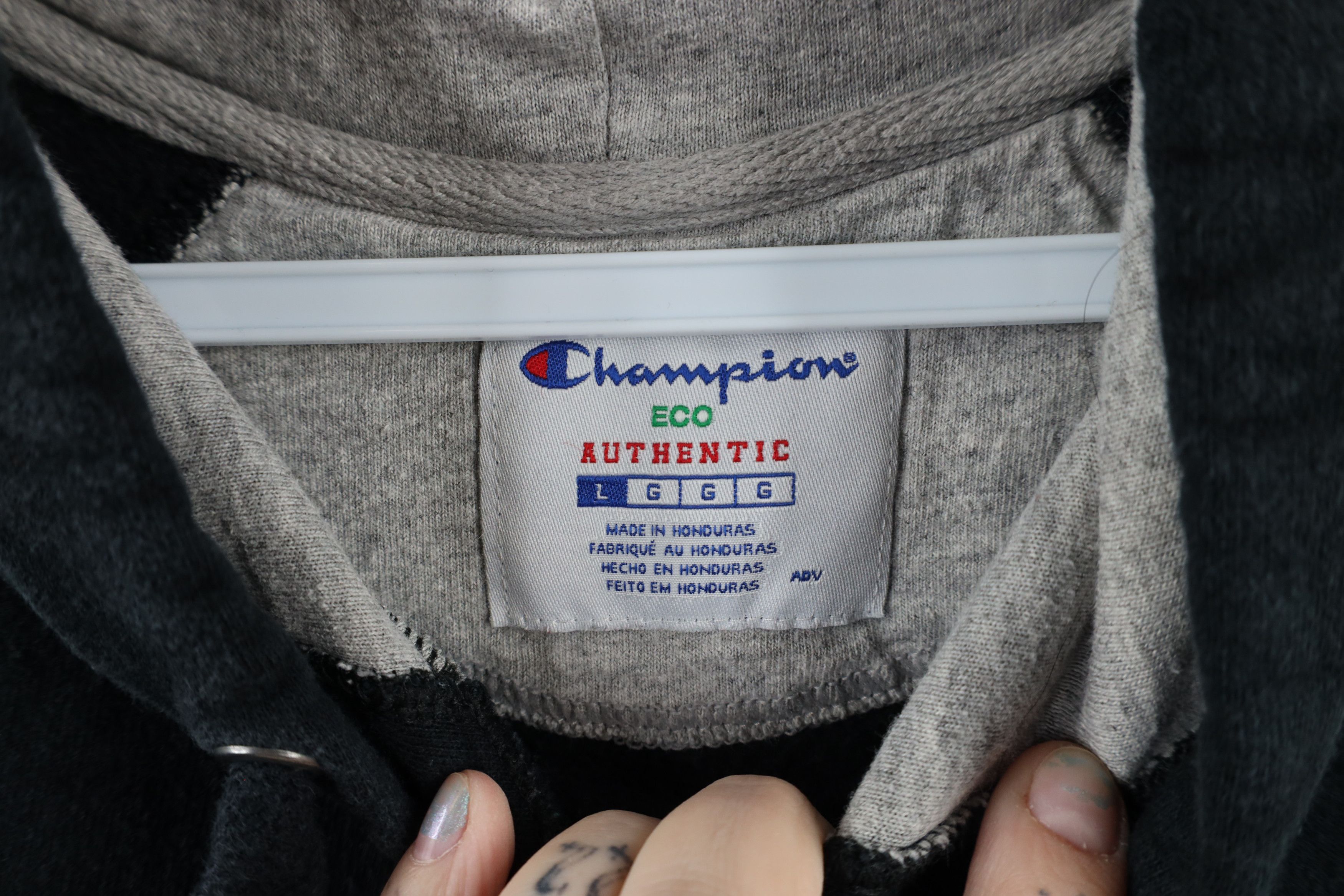 Champion × Vintage Vintage Champion Faded Classic Logo Hoodie Sweatshirt Black Size L / US 10 / IT 46 - 6 Thumbnail