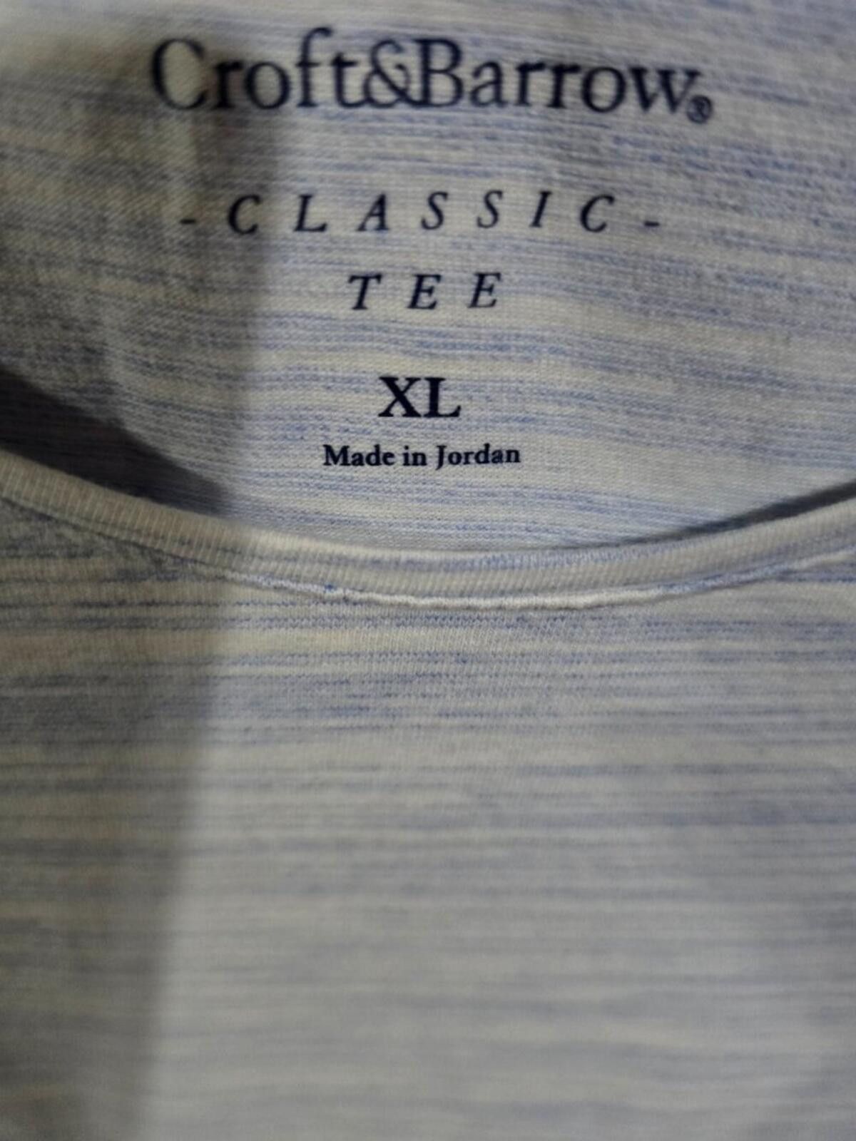 Croft & Barrow Croft & Barrow Classic Tee Blue & White Stripes Size XL Size XL / US 12-14 / IT 48-50 - 4 Thumbnail