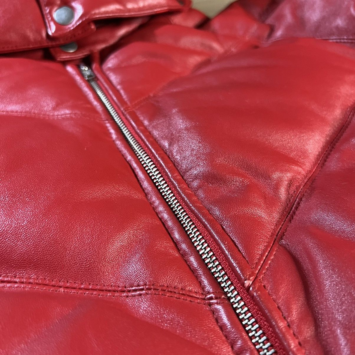 Supreme Supreme FW05 Leather Down Puffer Jacket Red Fur Trim Vintage Size US M / EU 48-50 / 2 - 8 Thumbnail