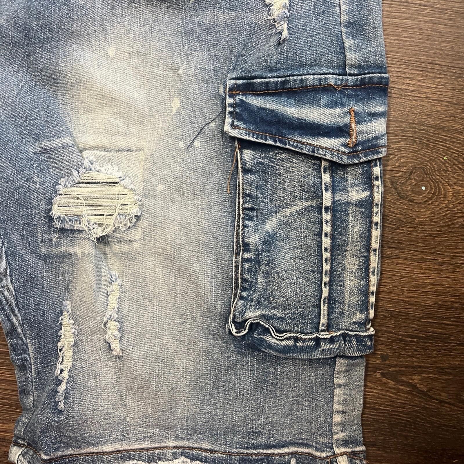 Other TR Premium Tailored Creation Denim Distress Cargo Shorts 42 Size US 42 / EU 58 - 2 Thumbnail
