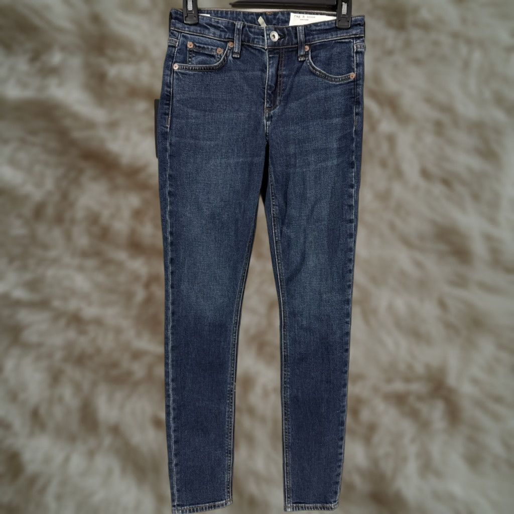 Rag & Bone rag & bone Cate Jeans Womens Skinny Mid Blue 5-Pocket Denim Regular Size 24 Size 42" / US 20 - 1 Thumbnail