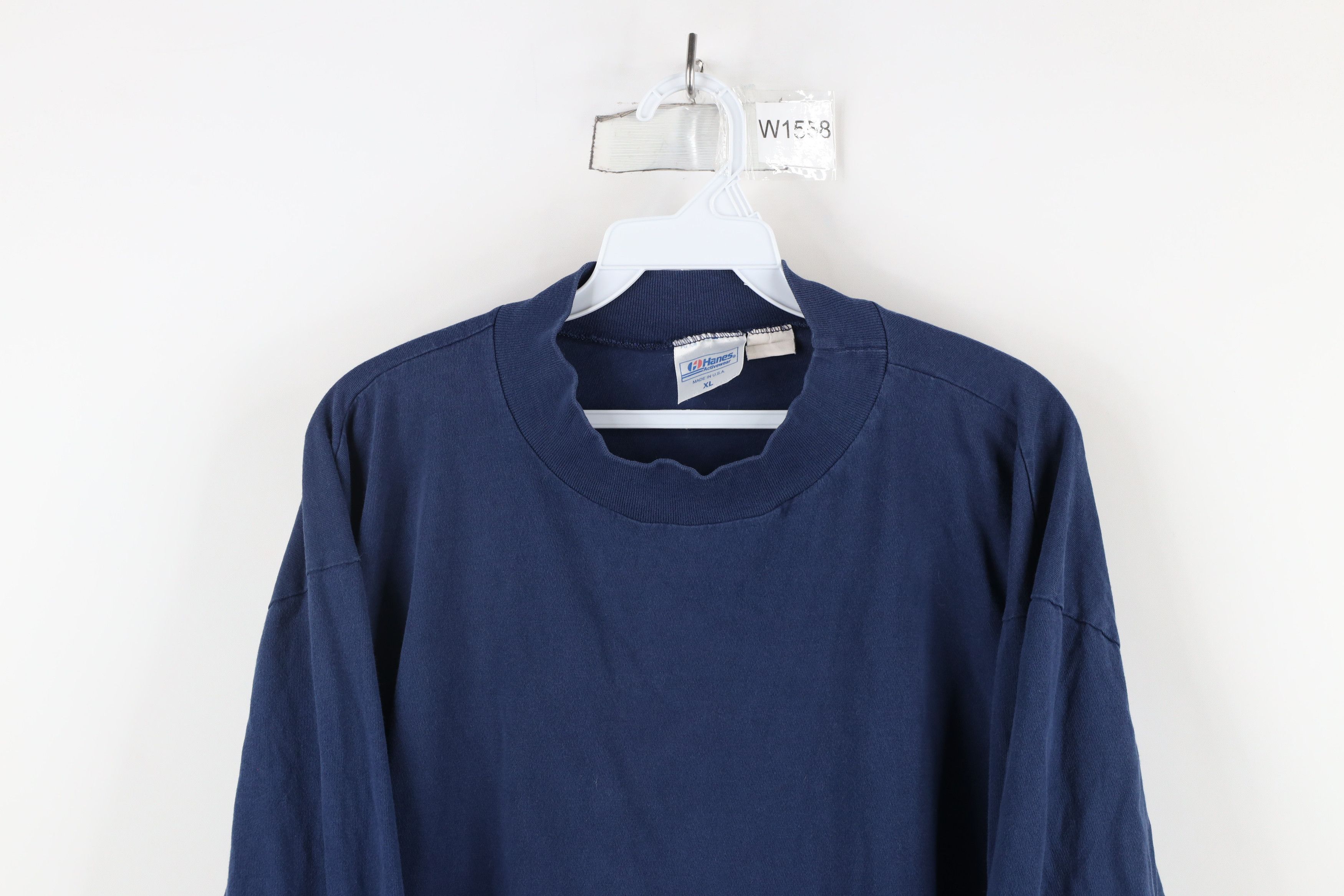 Hanes × Vintage Vintage 80s 90s Hanes Mock Neck Long Sleeve T-Shirt USA Size US XL / EU 56 / 4 - 2 Thumbnail