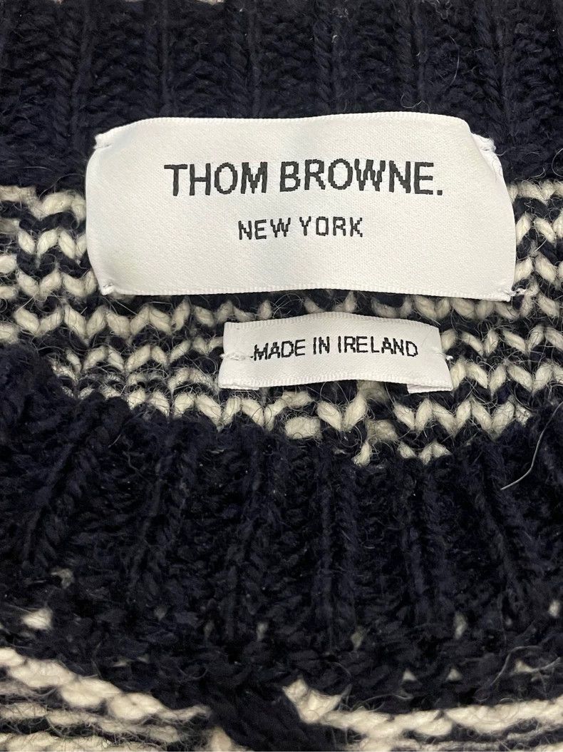 Thom Browne Thom Browne Four-striped dark blue striped wool sweater 250 Size US S / EU 44-46 / 1 - 5 Thumbnail