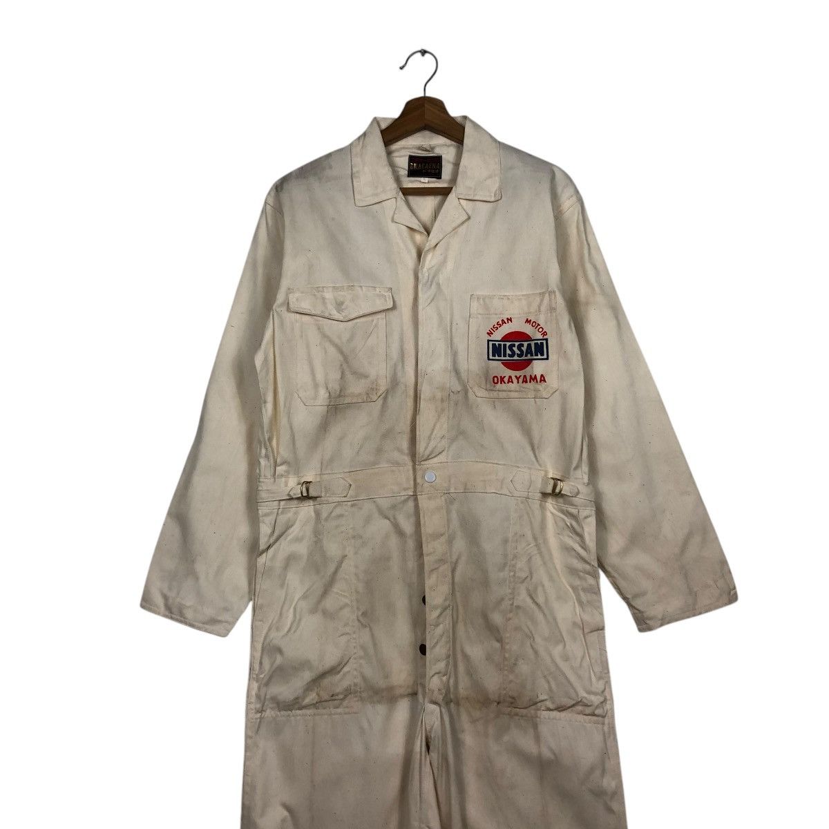 Vintage 🔥VINTAGE WORKER COVERALL NISSAN MOTOR OKAYAMA BIG LOGO Size US 36 / EU 52 - 4 Thumbnail