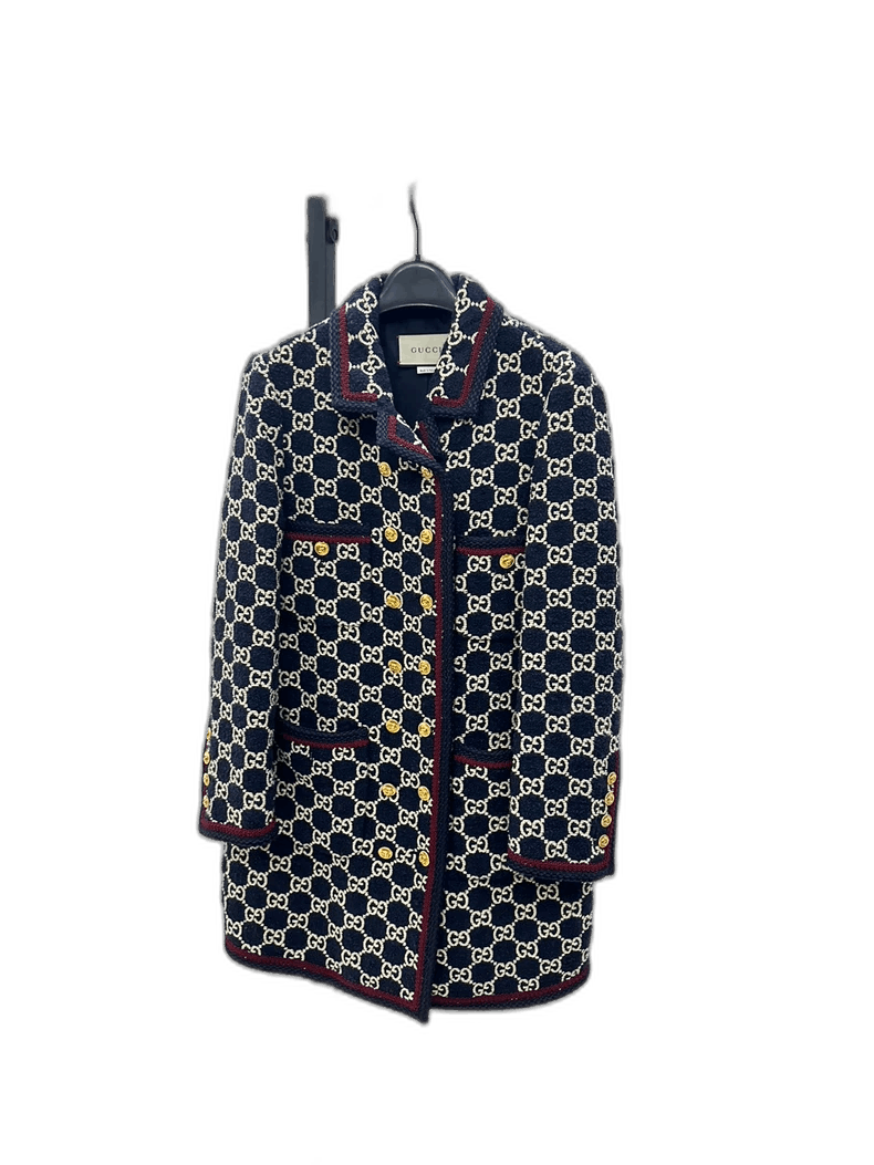 Gucci Monogram Pattern Woven Coat-2506