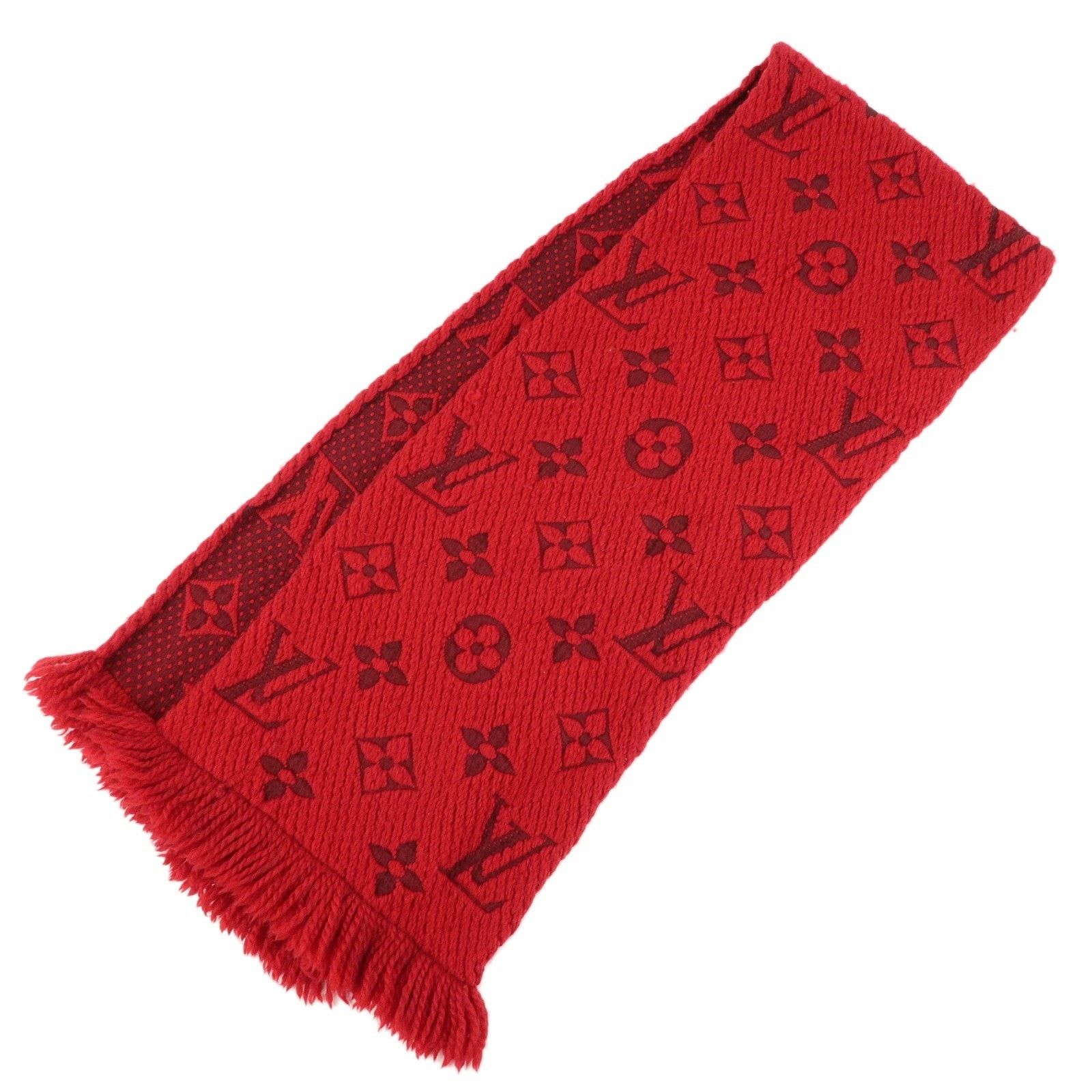 Louis Vuitton Louis Vuitton Logomania Wool Silk Scarf Red Size ONE SIZE - 1 Thumbnail