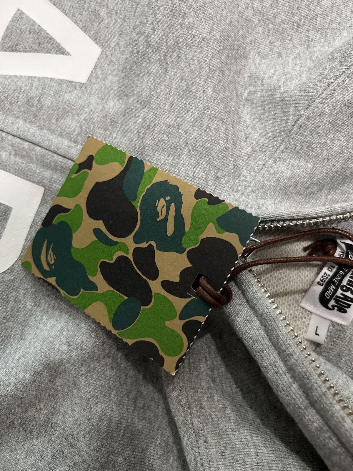 Bape GREY BAPE FULL ZIP HOODIE Size US L / EU 52-54 / 3 - 5 Thumbnail