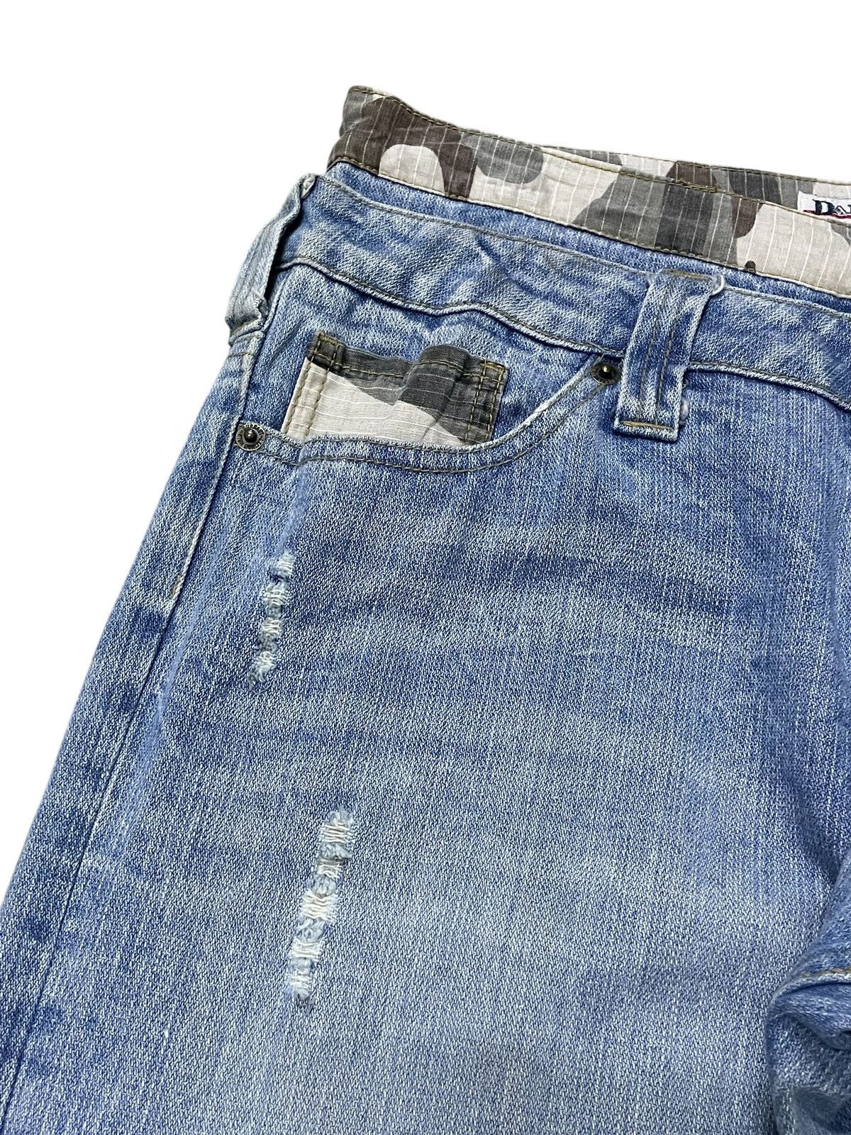 GOSTAR DE FUGA × Hysteric Glamour Daily Topics Japan Double Waist Camo Distressed Jeans Size US 30 / EU 46 - 8 Thumbnail