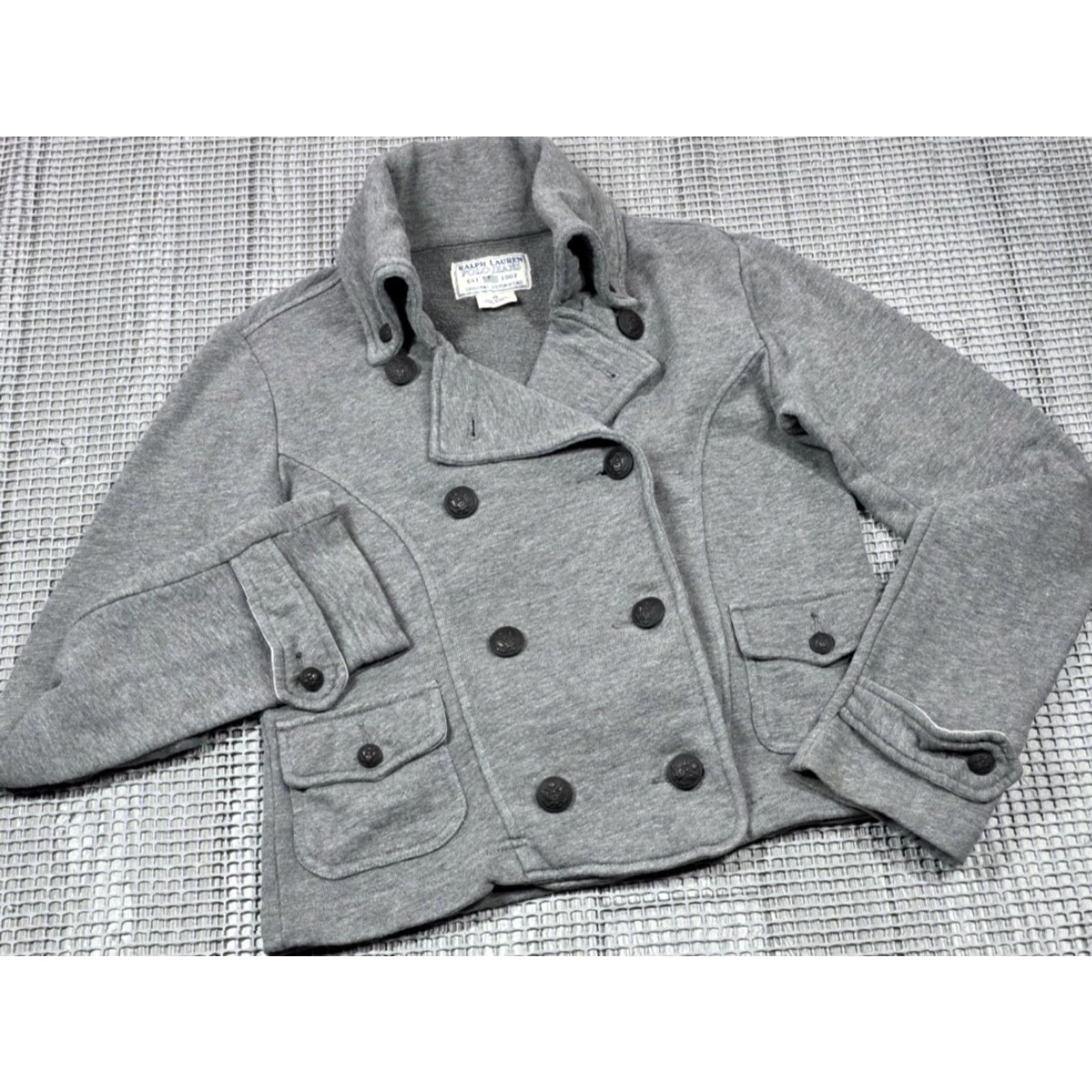Ralph Lauren Polo Jeans Co Ralph Lauren Gray Double Breasted Pea Coat Womens Size S Jacket For Women Grey Short Coat City Designer Preppy Pockets Size 28" / US 6 / IT 42 - 2 Thumbnail