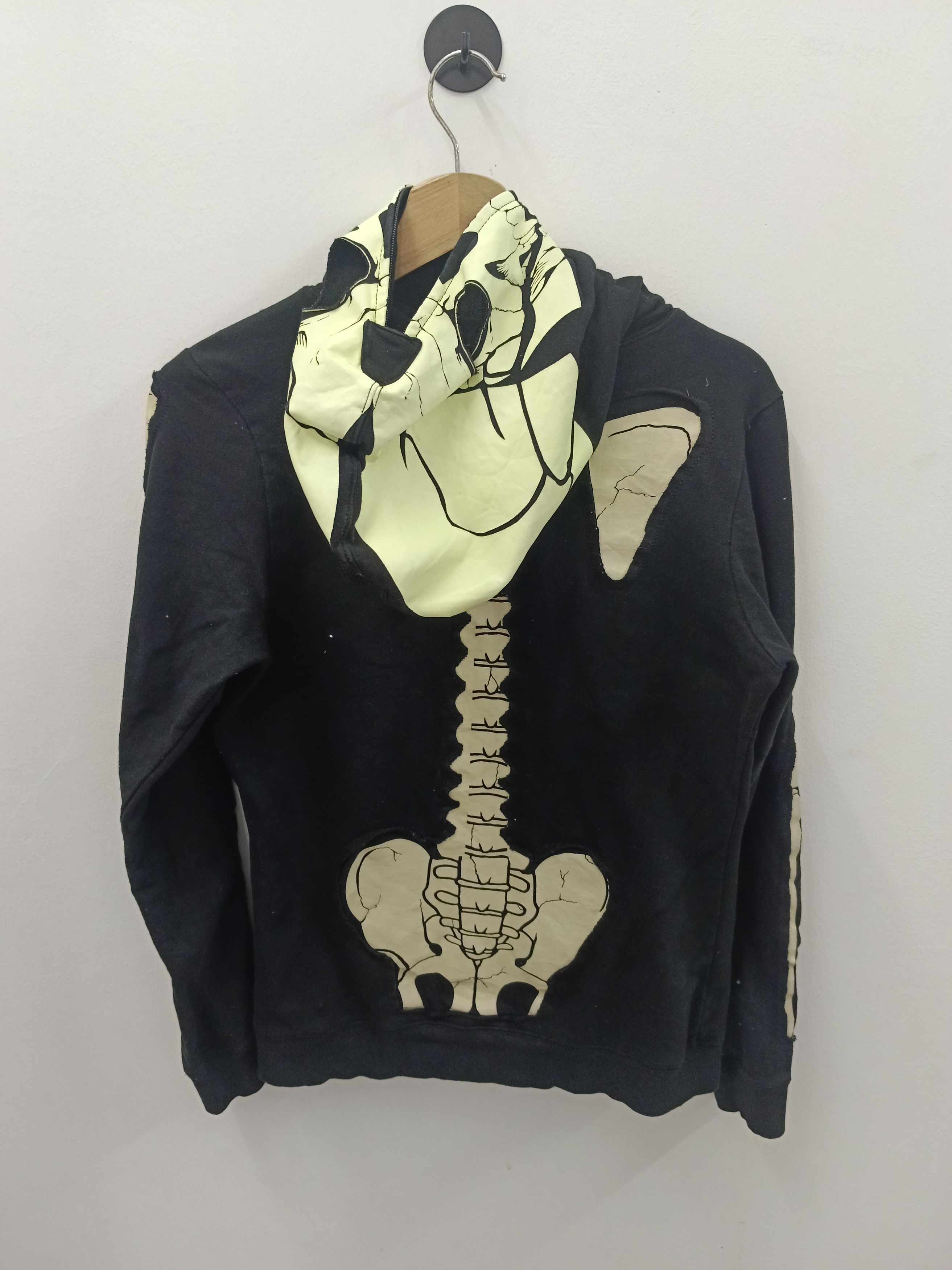 Japanese Brand Skeleton Glow In The Dark Hoodie - Full Zip Skull Face Mask Size M / US 6-8 / IT 42-44 - 3 Thumbnail