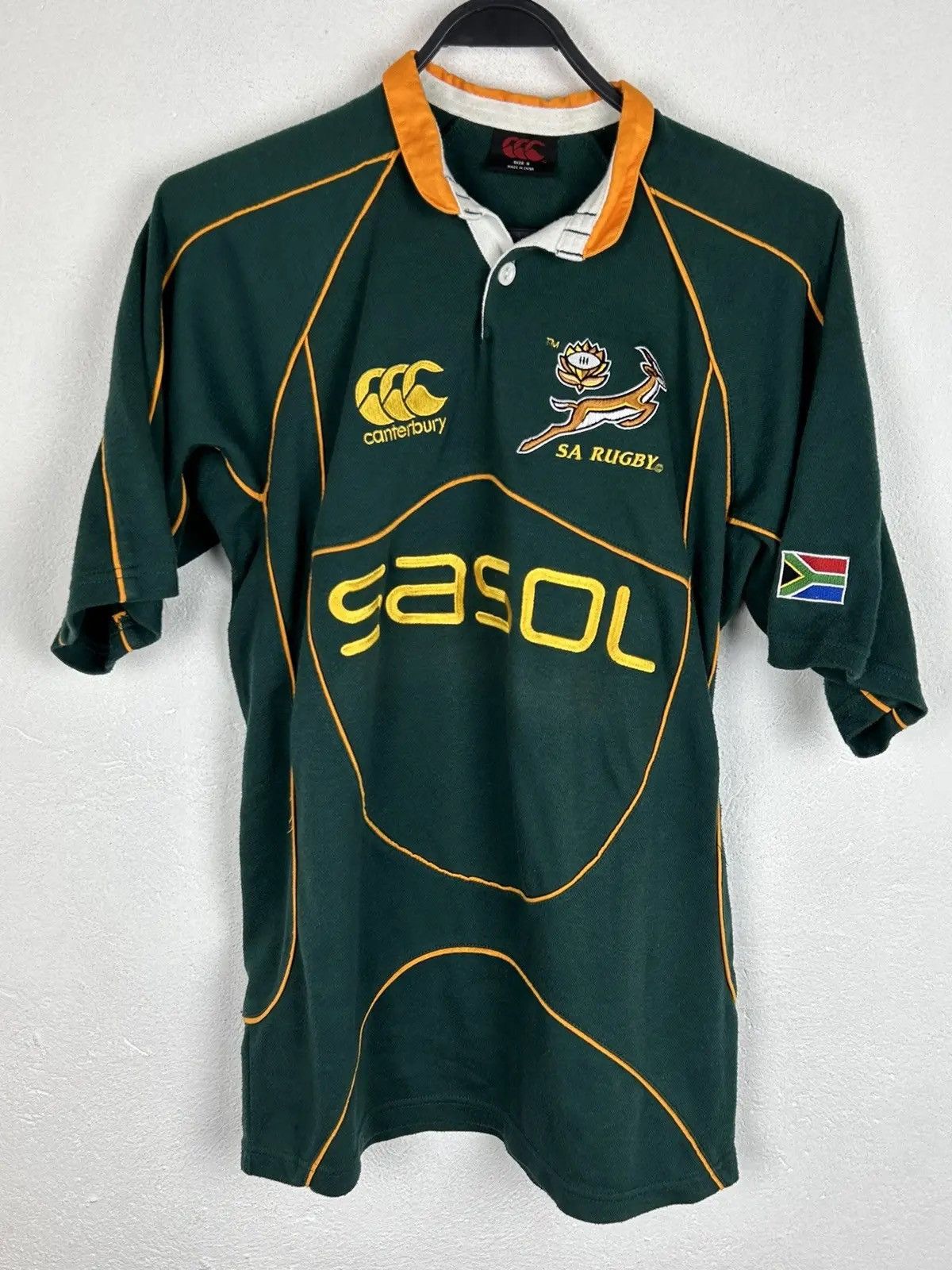 Canterbury of New Zealand 00s Vintage Canterbury x SA Rugby Polo Shirt In Green Size US S / EU 44-46 / 1 - 1 Thumbnail